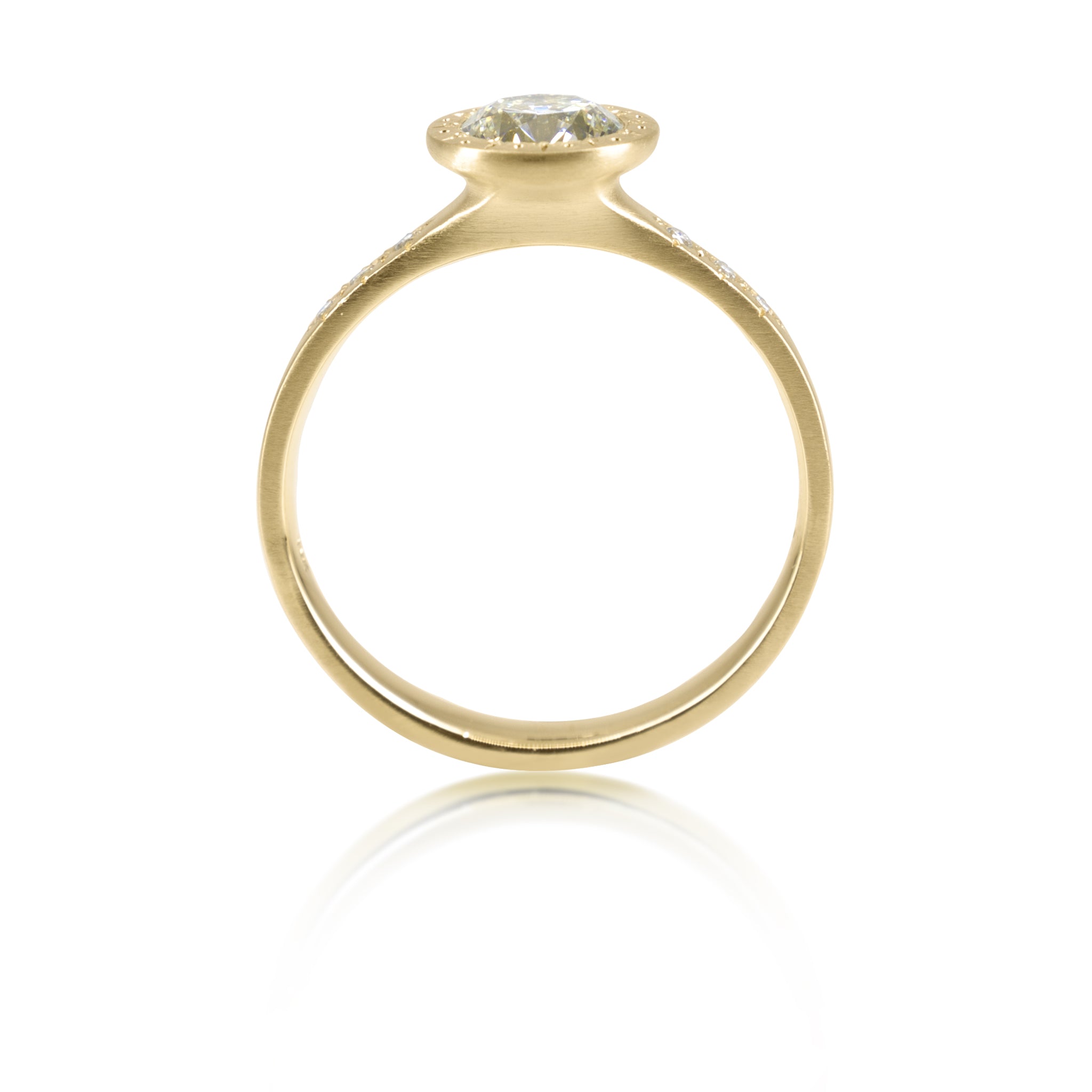 Round Etched Bezel Ring - .90ct