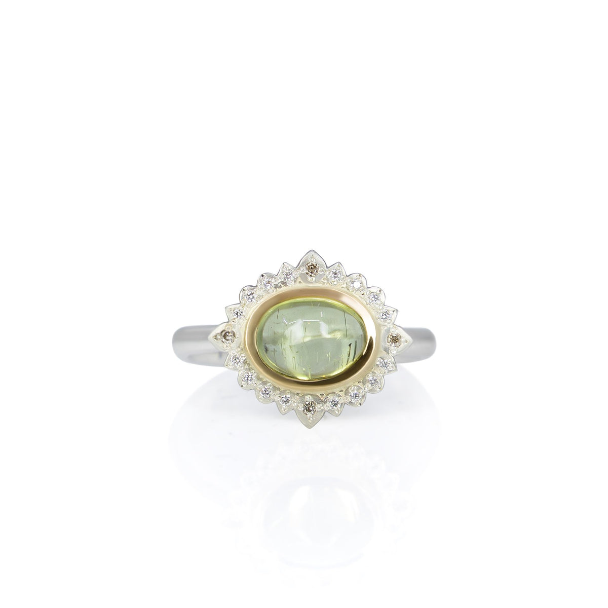Tourmaline Two -Tone Flame Ring