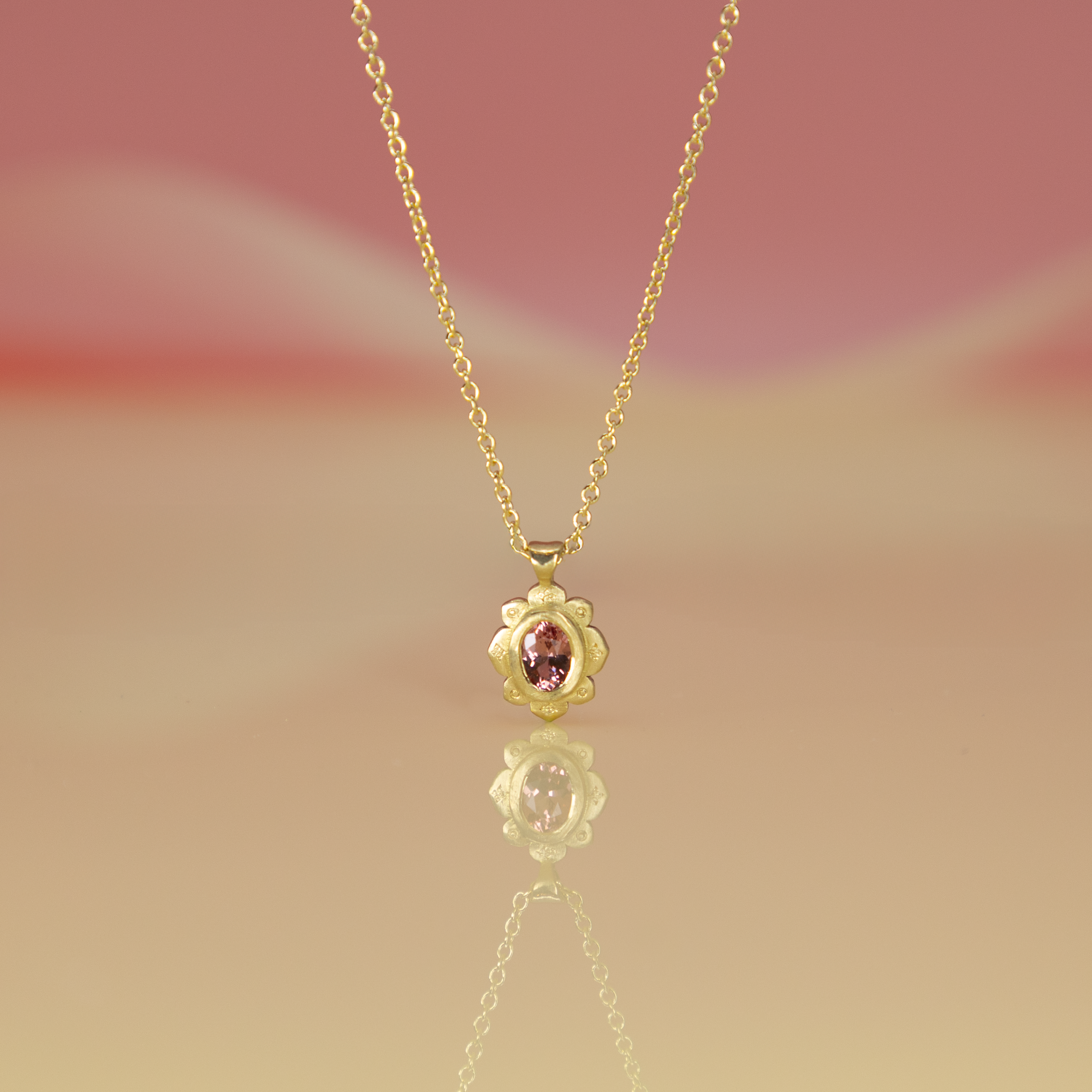 Pink Spinel Drops of Happiness Pendant