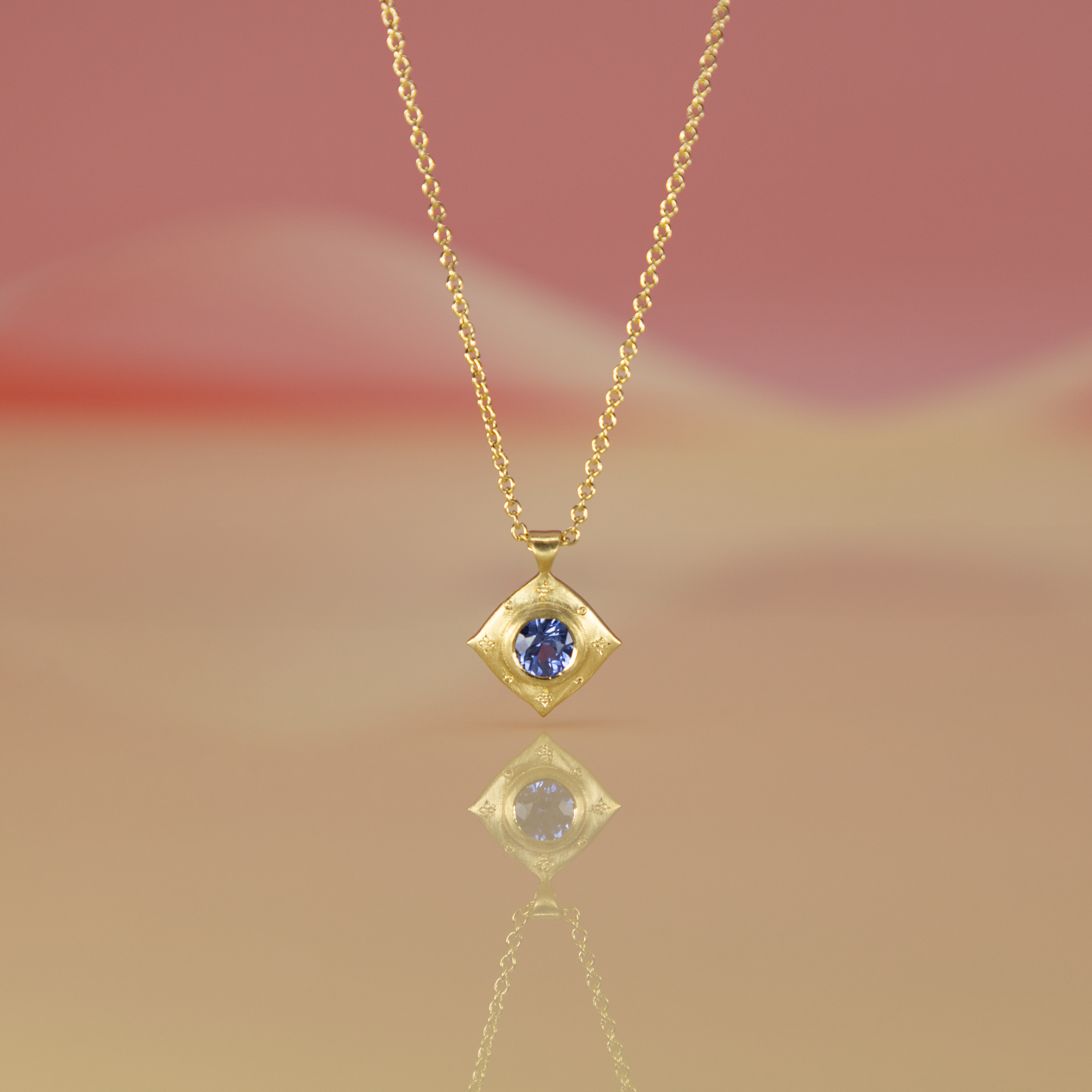 Blue Sapphire Drops of Happiness Pendant