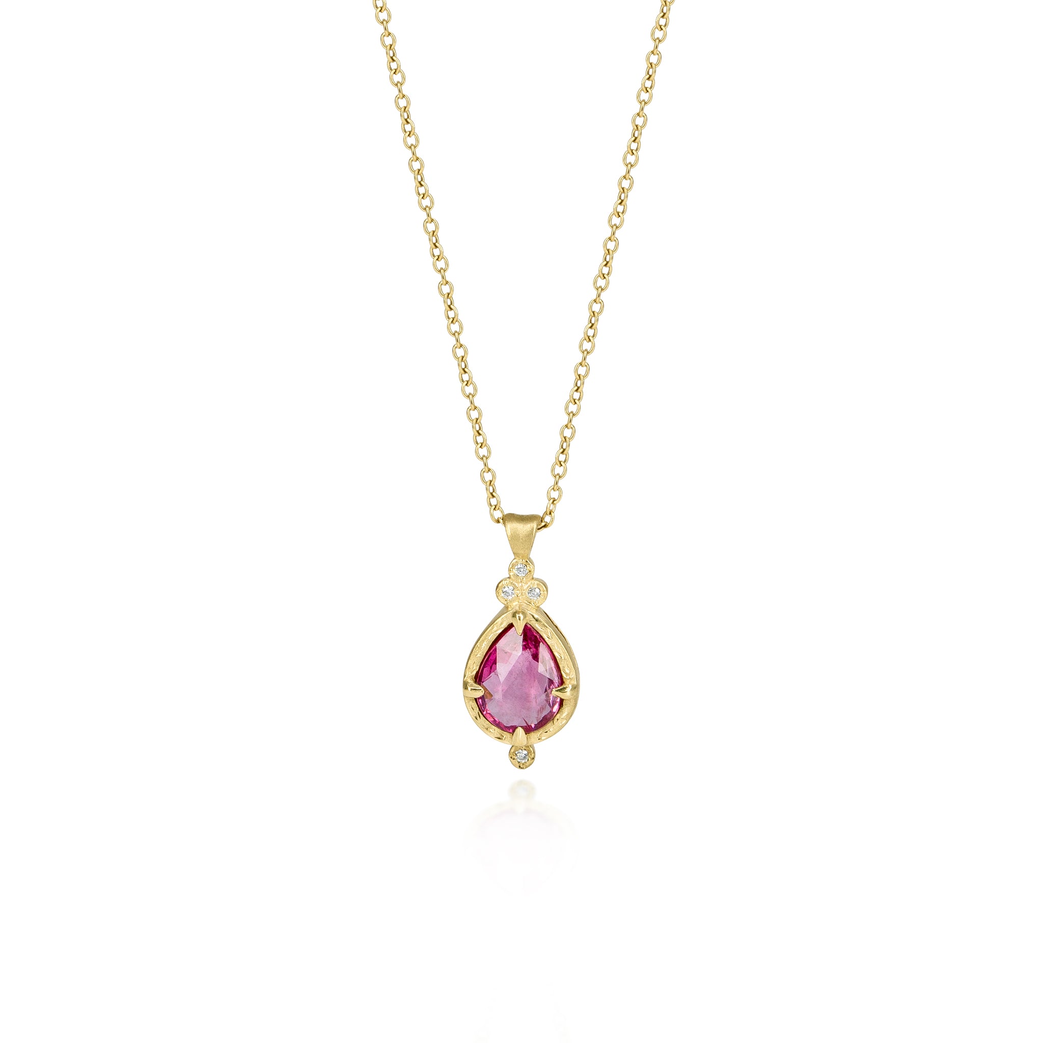 Pink Spinel Drop Pendant