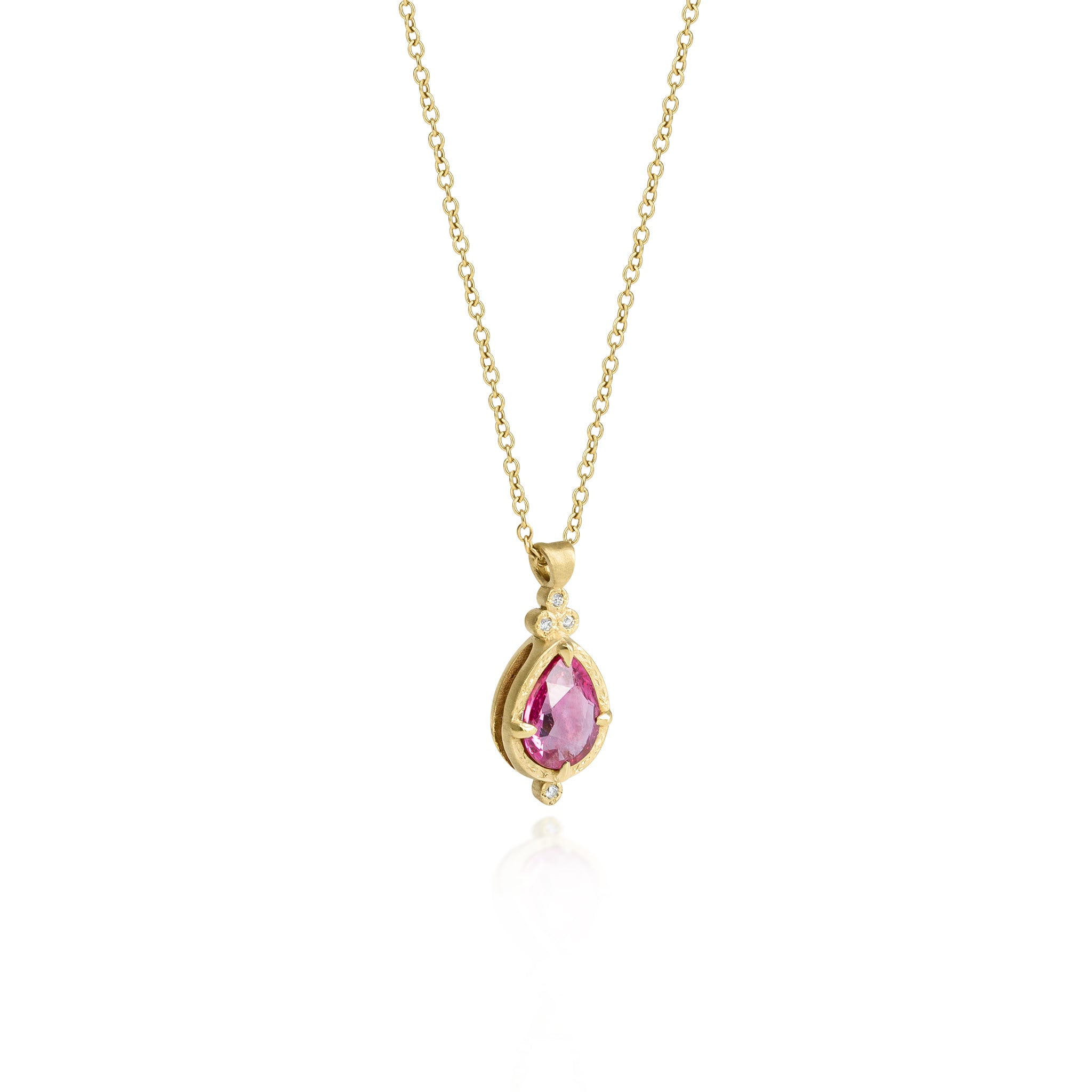 Pink Spinel Drop Pendant