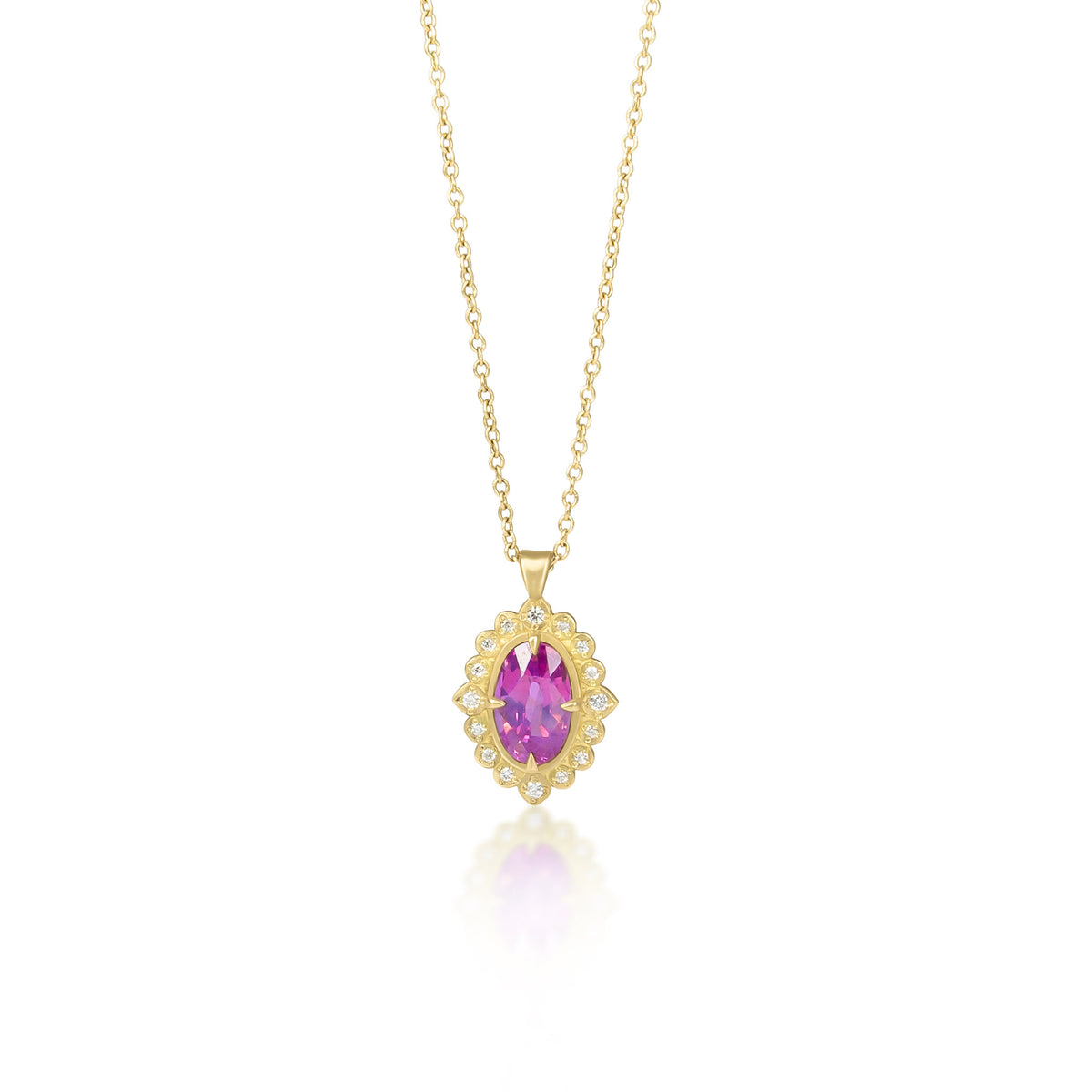 Pink Sapphire Flame Pendant