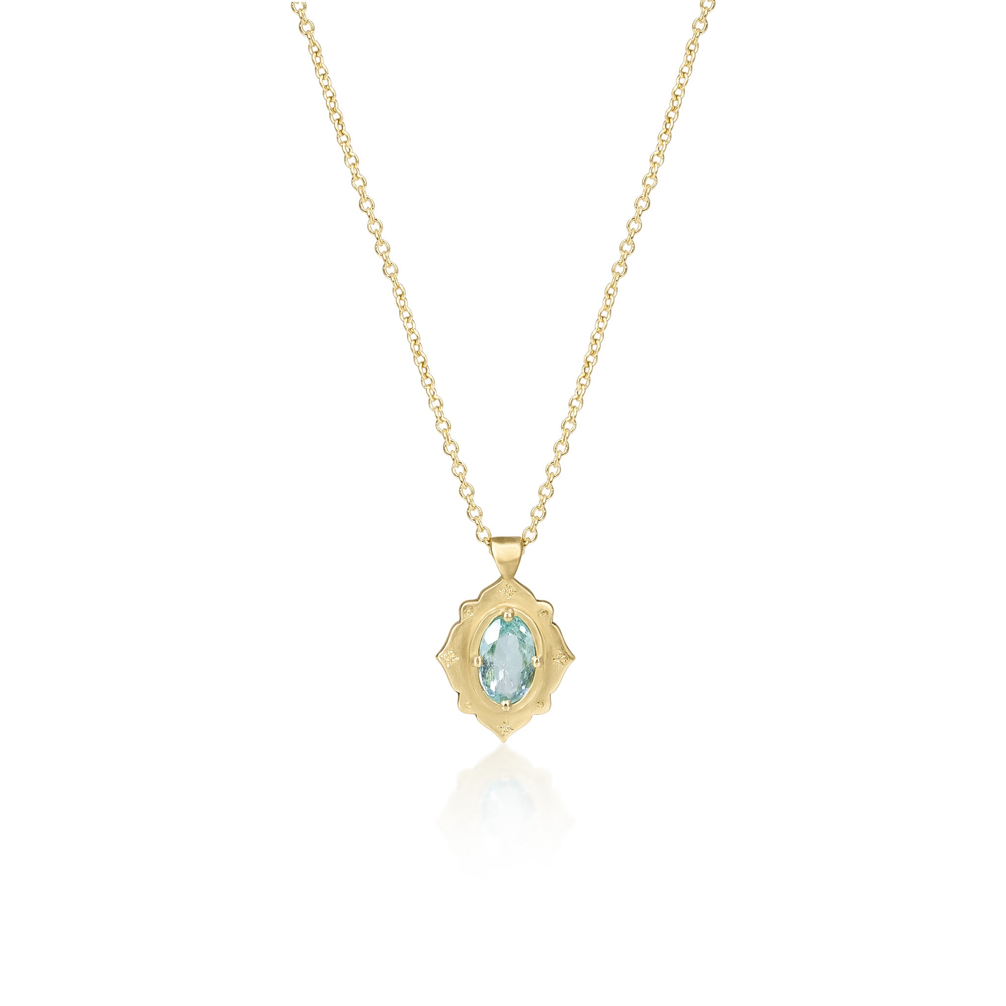 Sea Foam Green Tourmaline Drops of Happiness Pendant