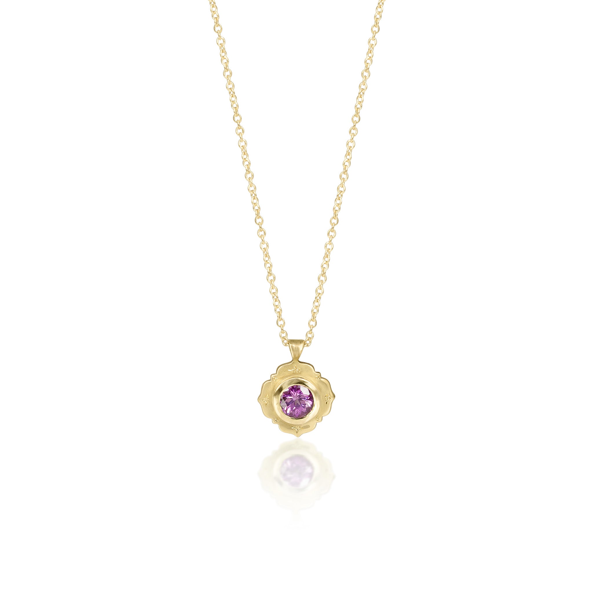 Round Pink Sapphire Drops of Happiness
