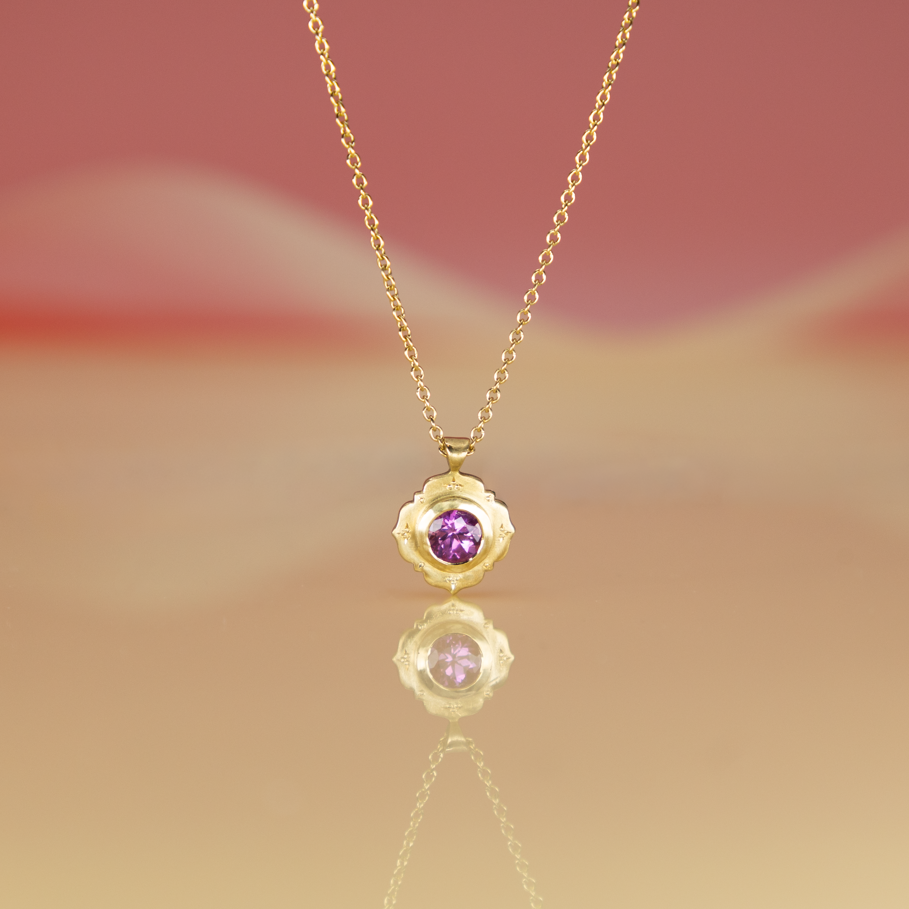 Round Pink Sapphire Drops of Happiness
