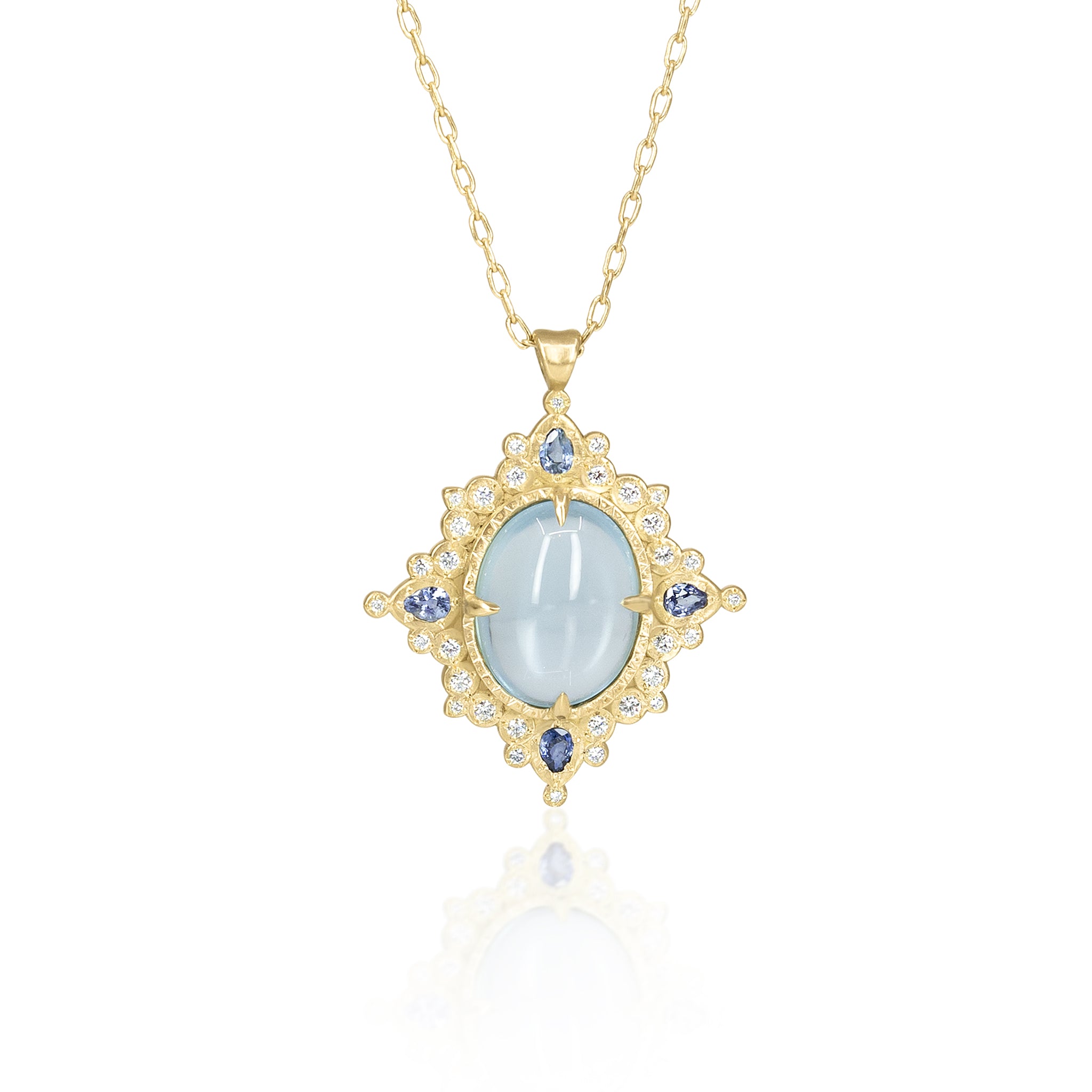 Aquamarine and Sapphire Pendant