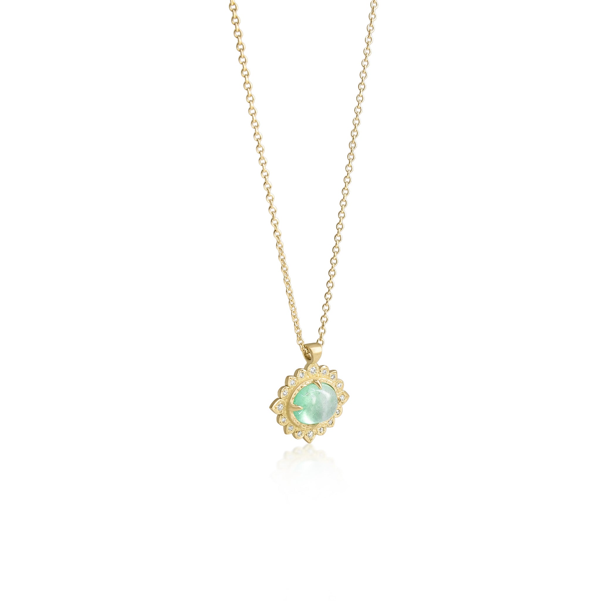 Oval Emerald Flame Pendant