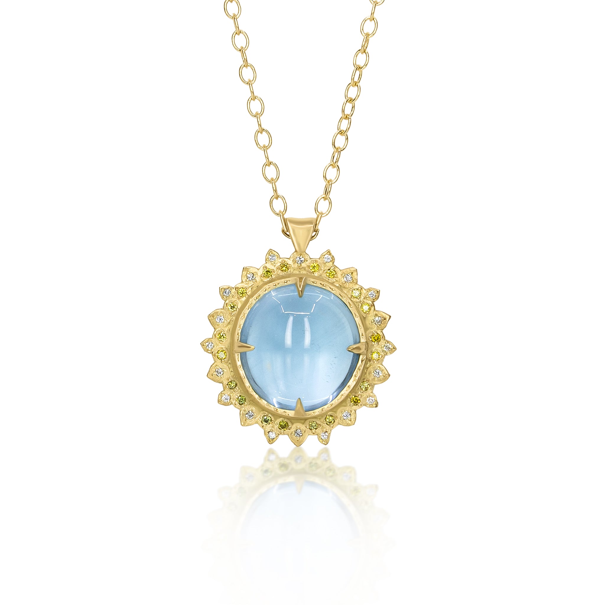 Aquamarine Flame Pendant