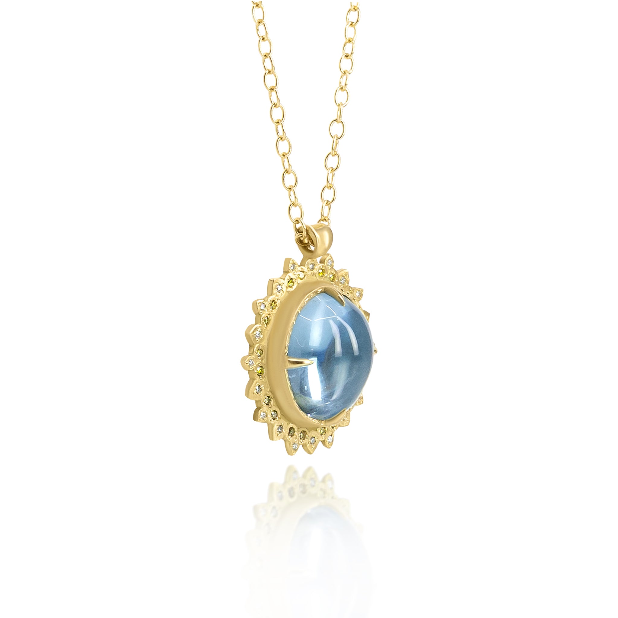 Aquamarine Flame Pendant
