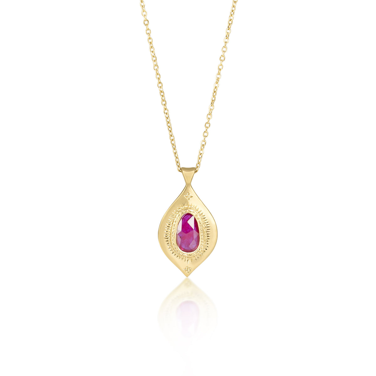 Organic Ruby Drops of Happiness Pendant