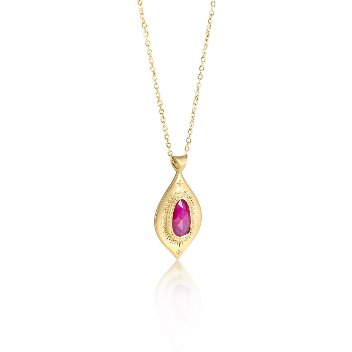 Organic Ruby Drops of Happiness Pendant