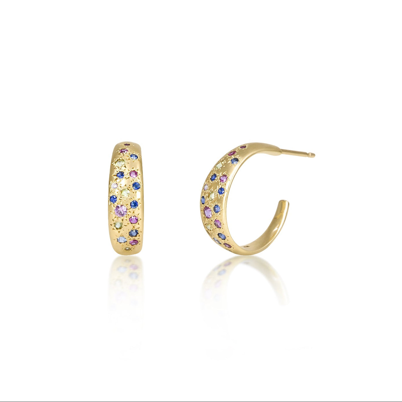 Multi-Sapphire Hoops
