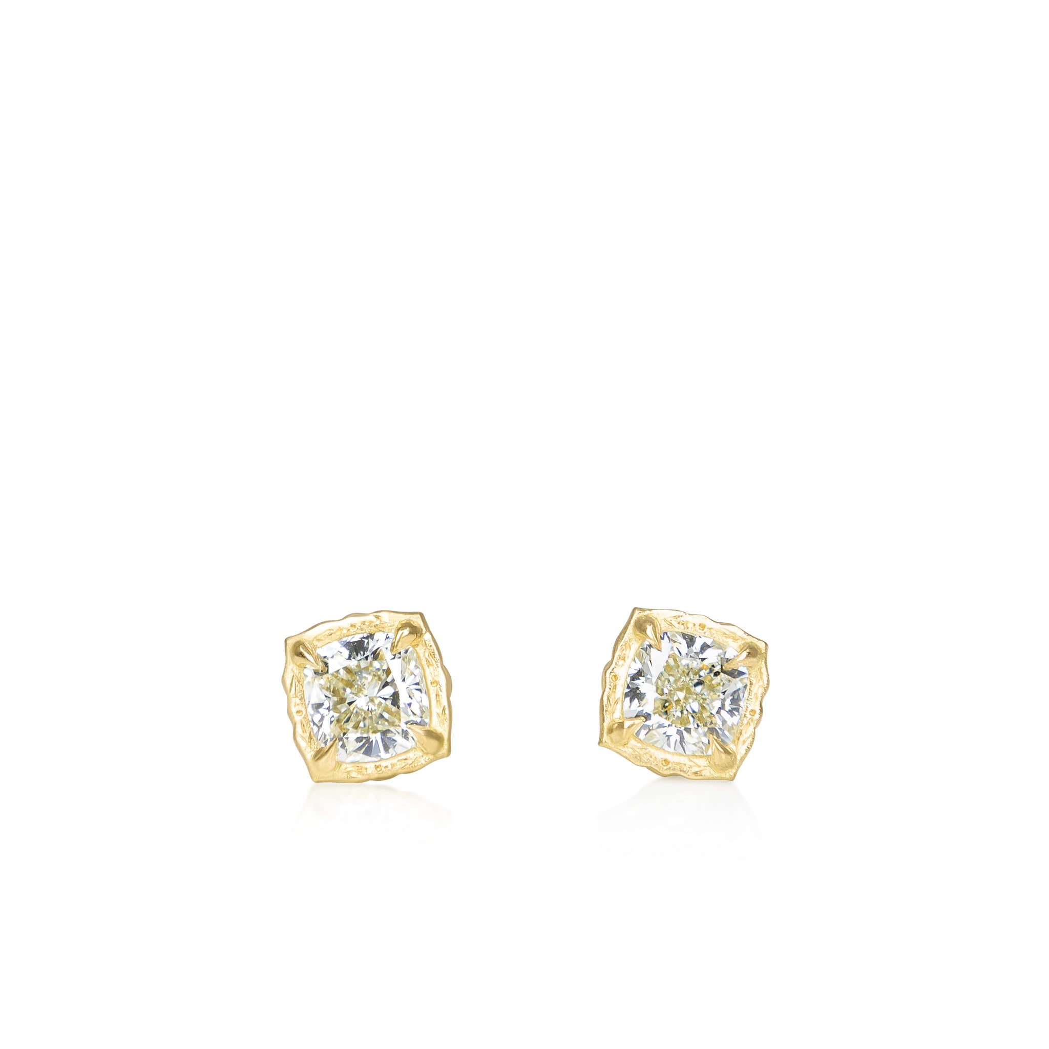 Cushion Lotus Diamond Studs
