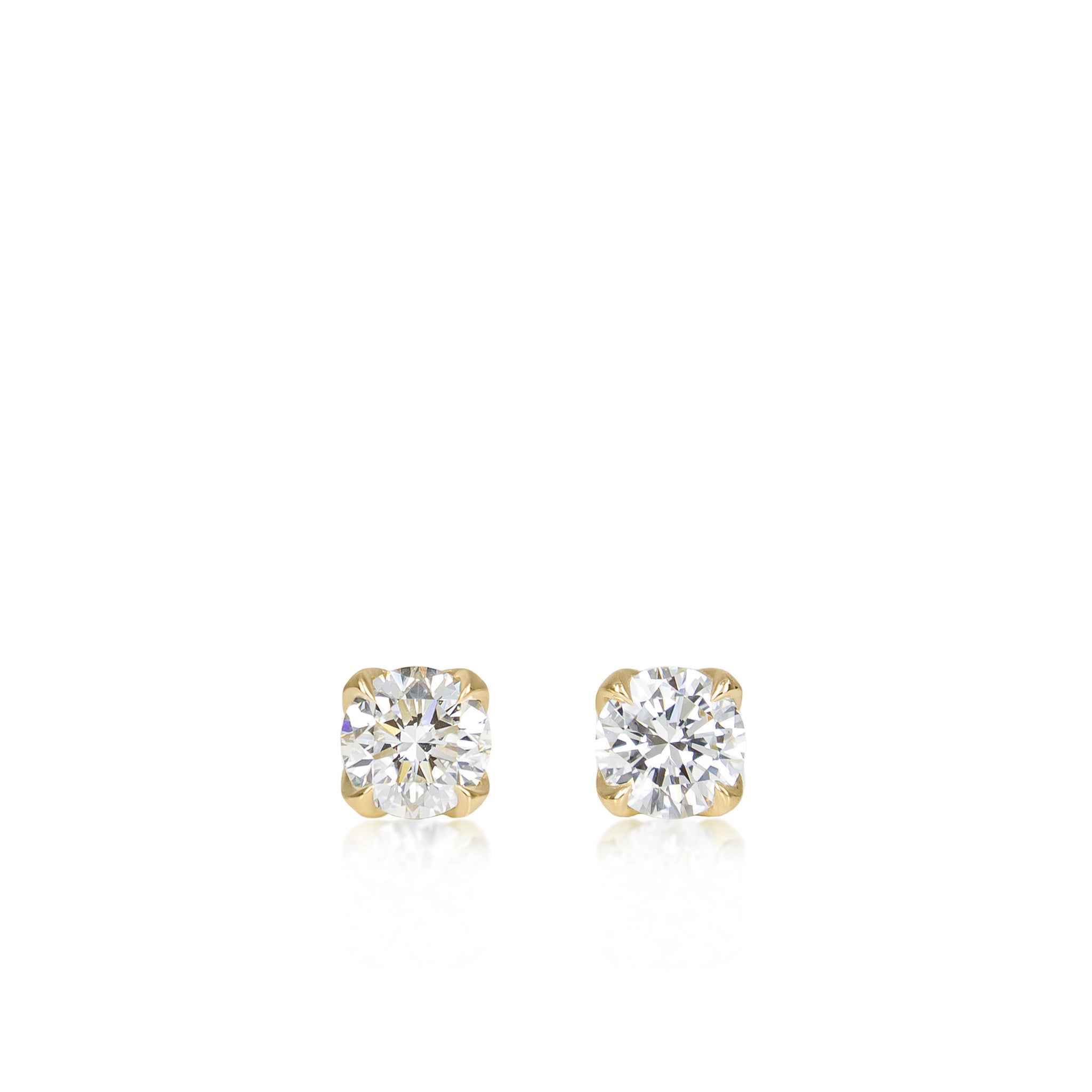 Round Diamond Rosebud Studs