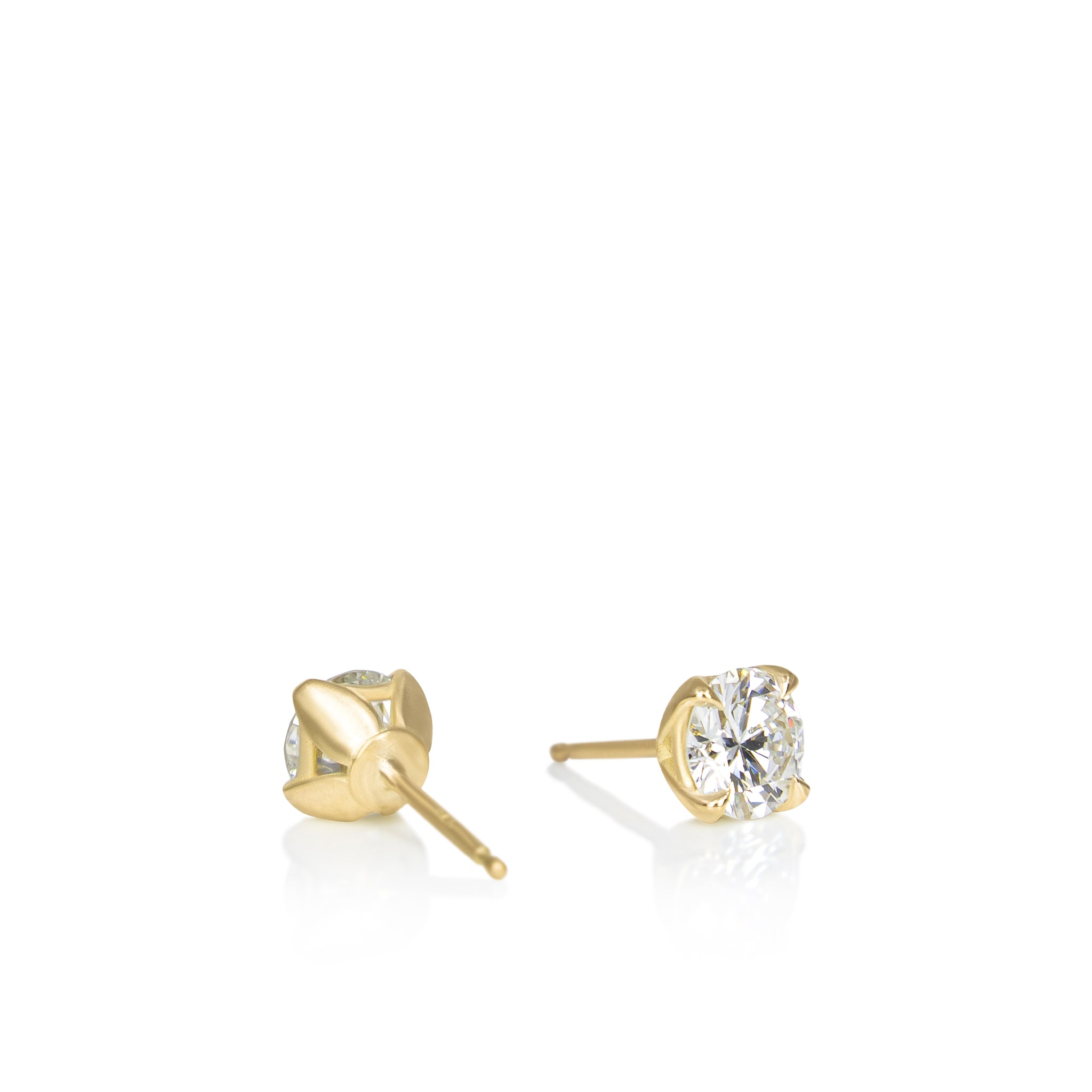 Round Diamond Rosebud Studs