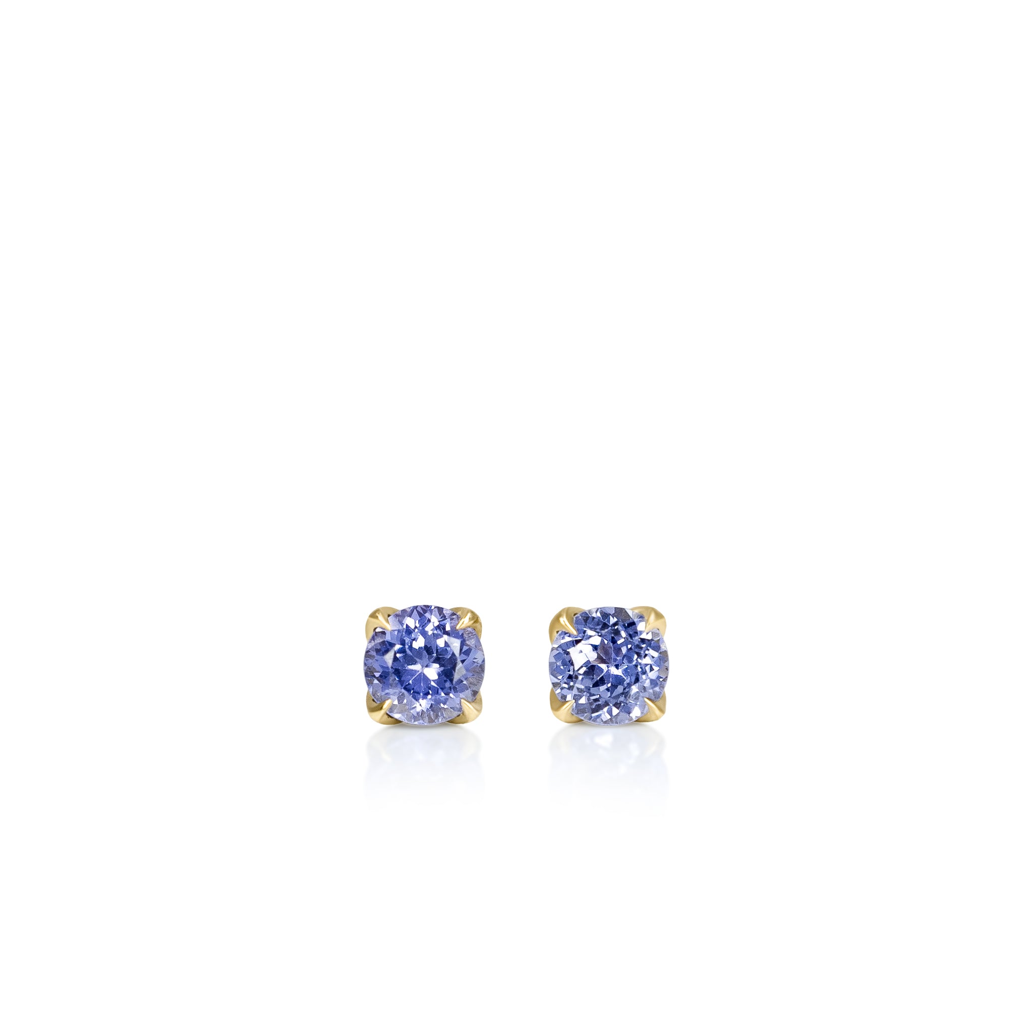 Blue Sapphire Rosebud Studs
