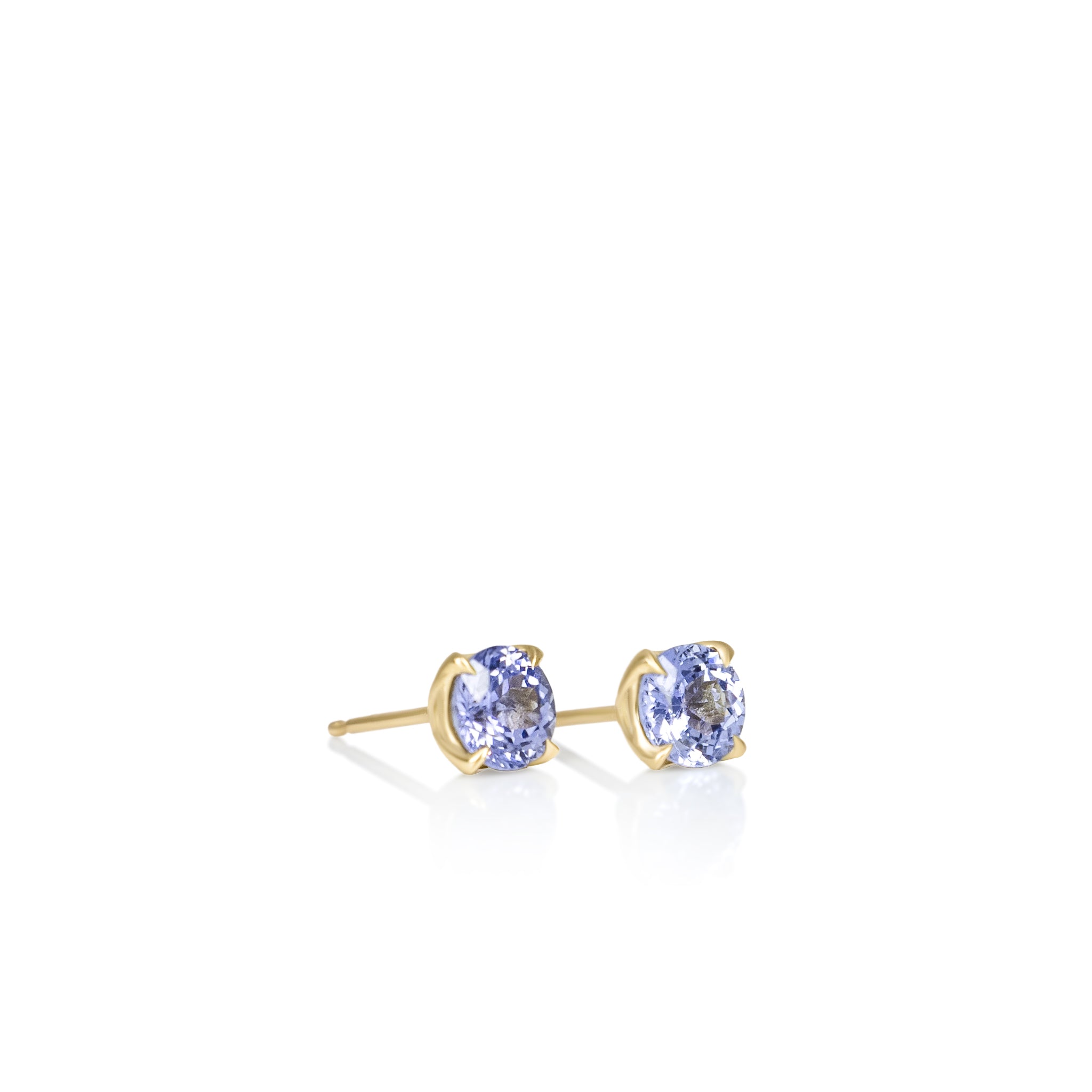 Blue Sapphire Rosebud Studs