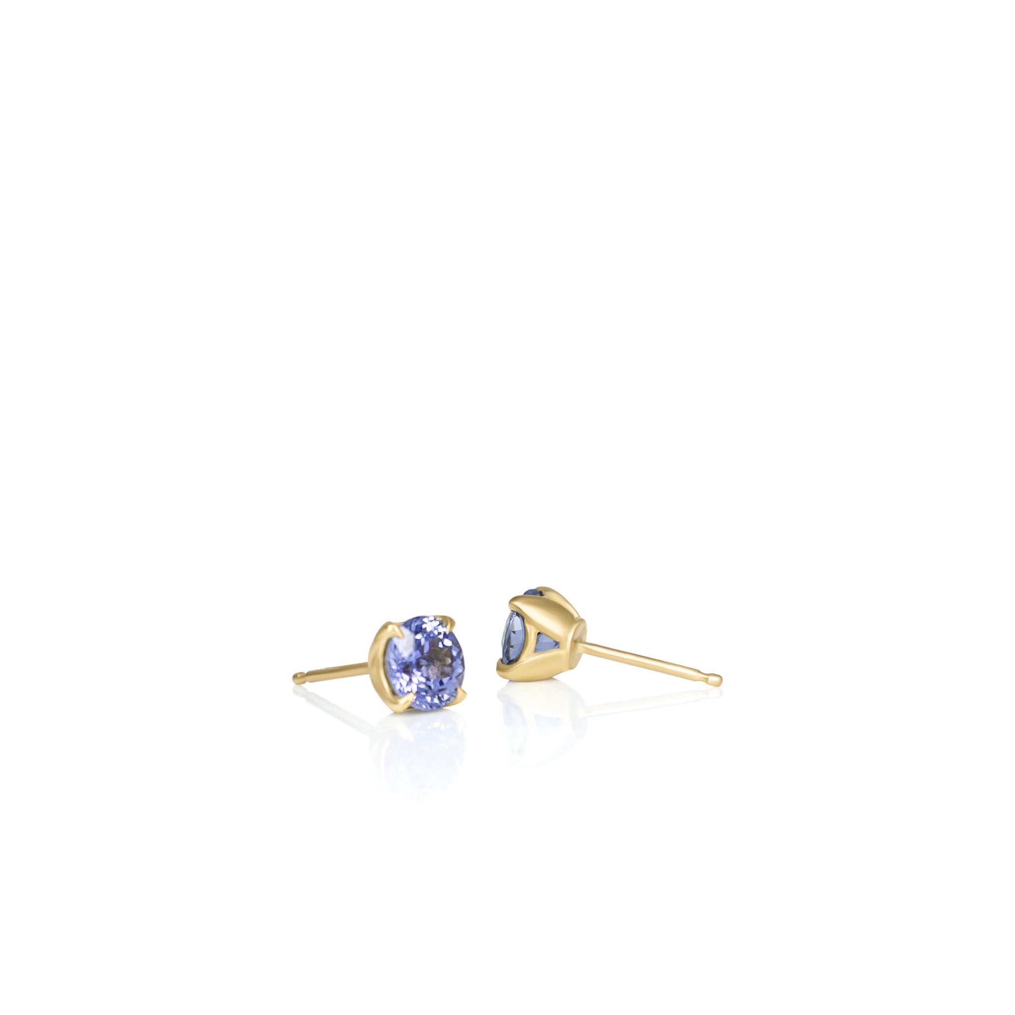 Blue Sapphire Rosebud Studs