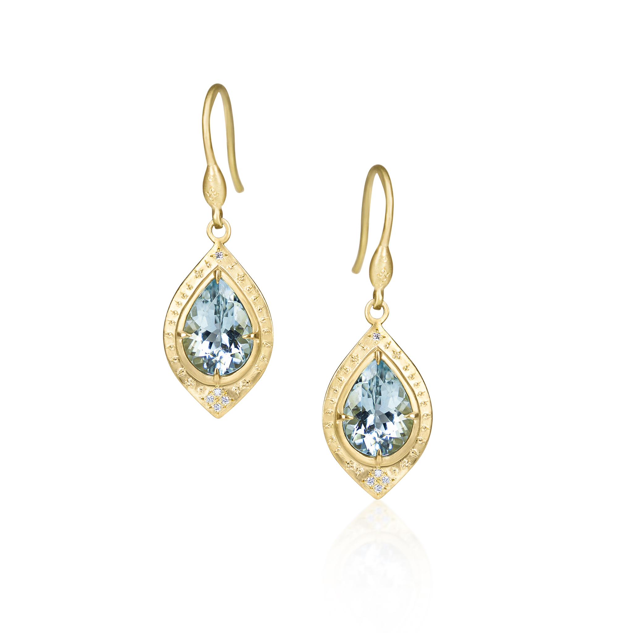 Aquamarine Basket Earrings