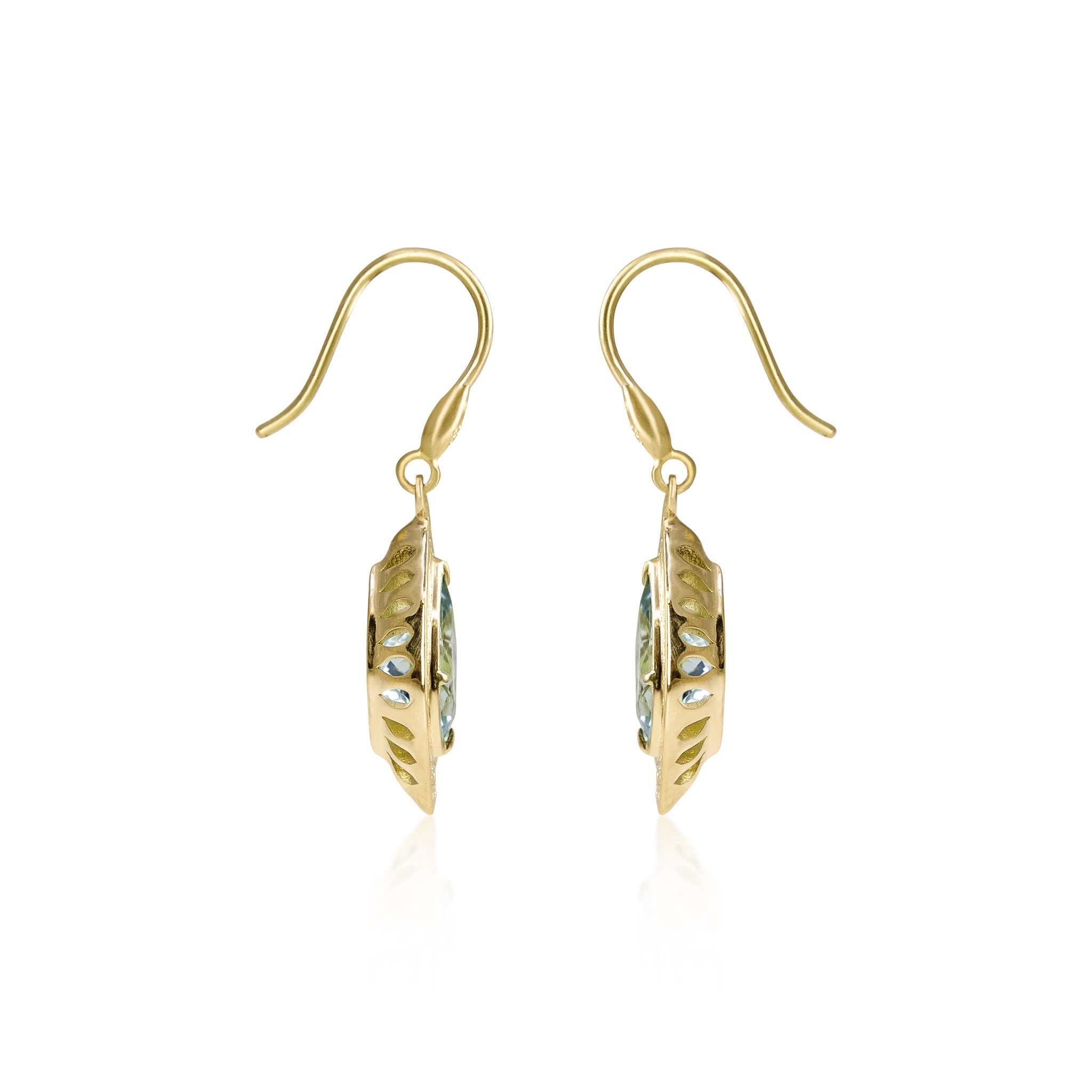 Aquamarine Basket Earrings