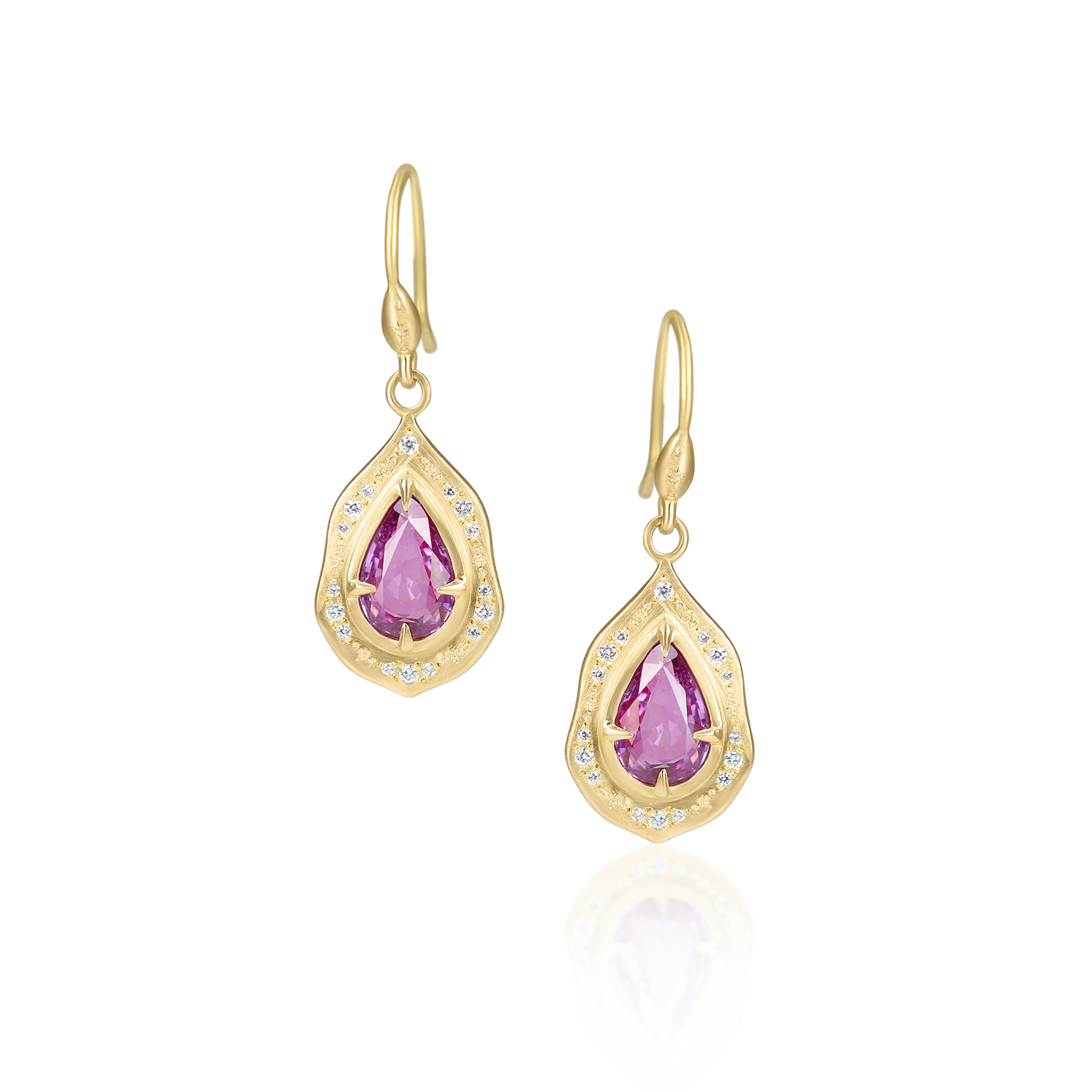 Pink Sapphire Cloud Earrings