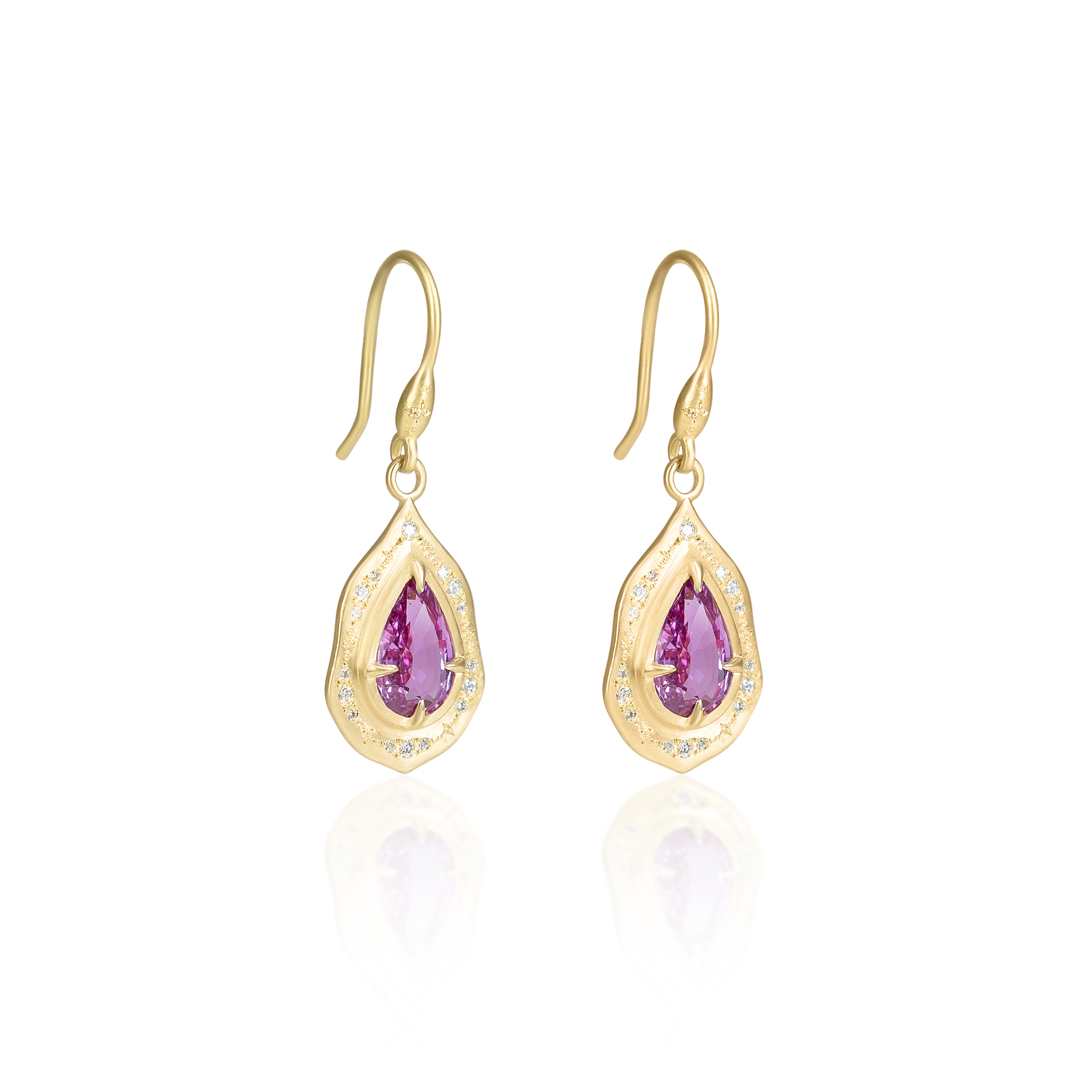 Pink Sapphire Cloud Earrings