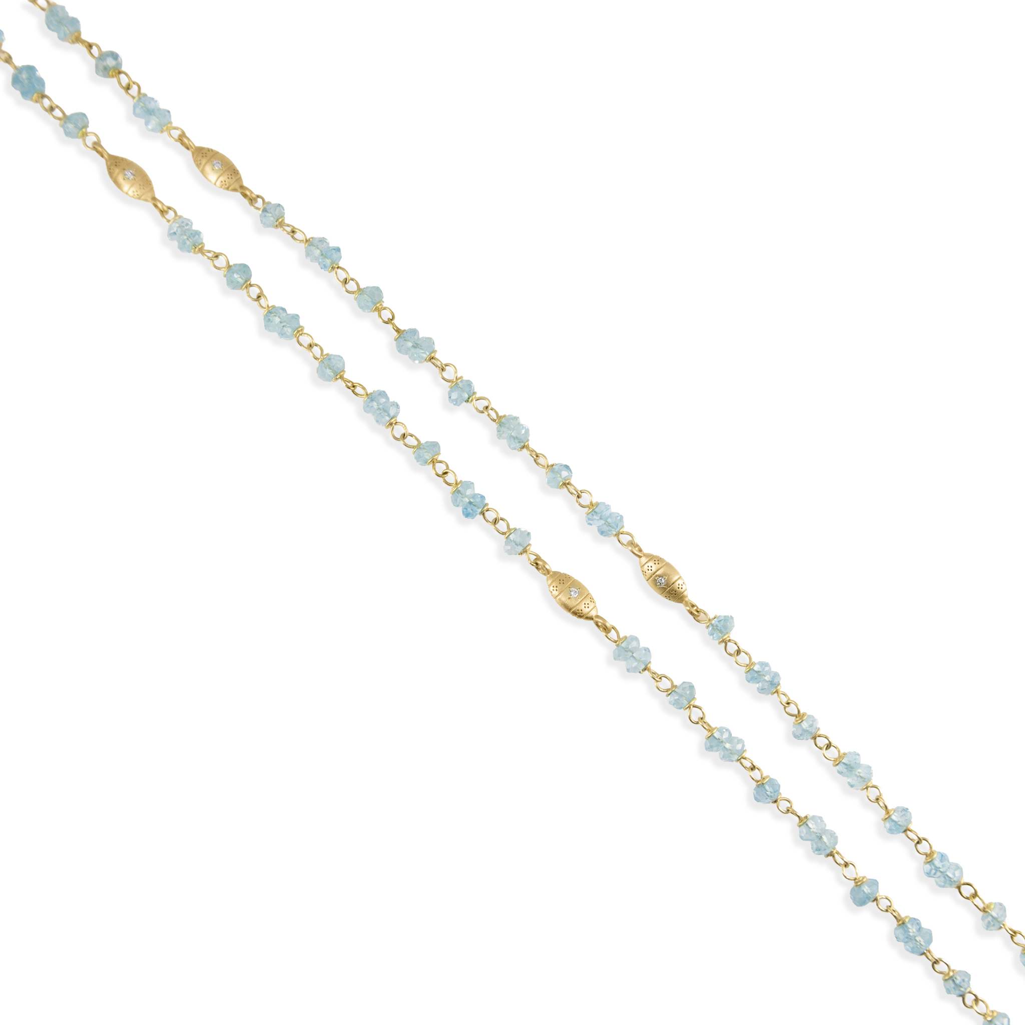 Aquamarine Beaded Necklace - 16 Inches