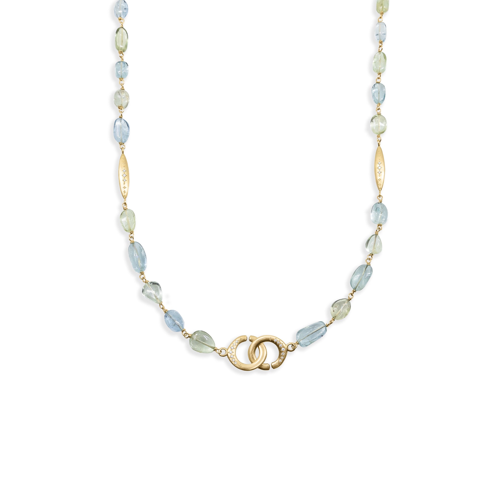 Aquamarine Organic Beaded Necklace