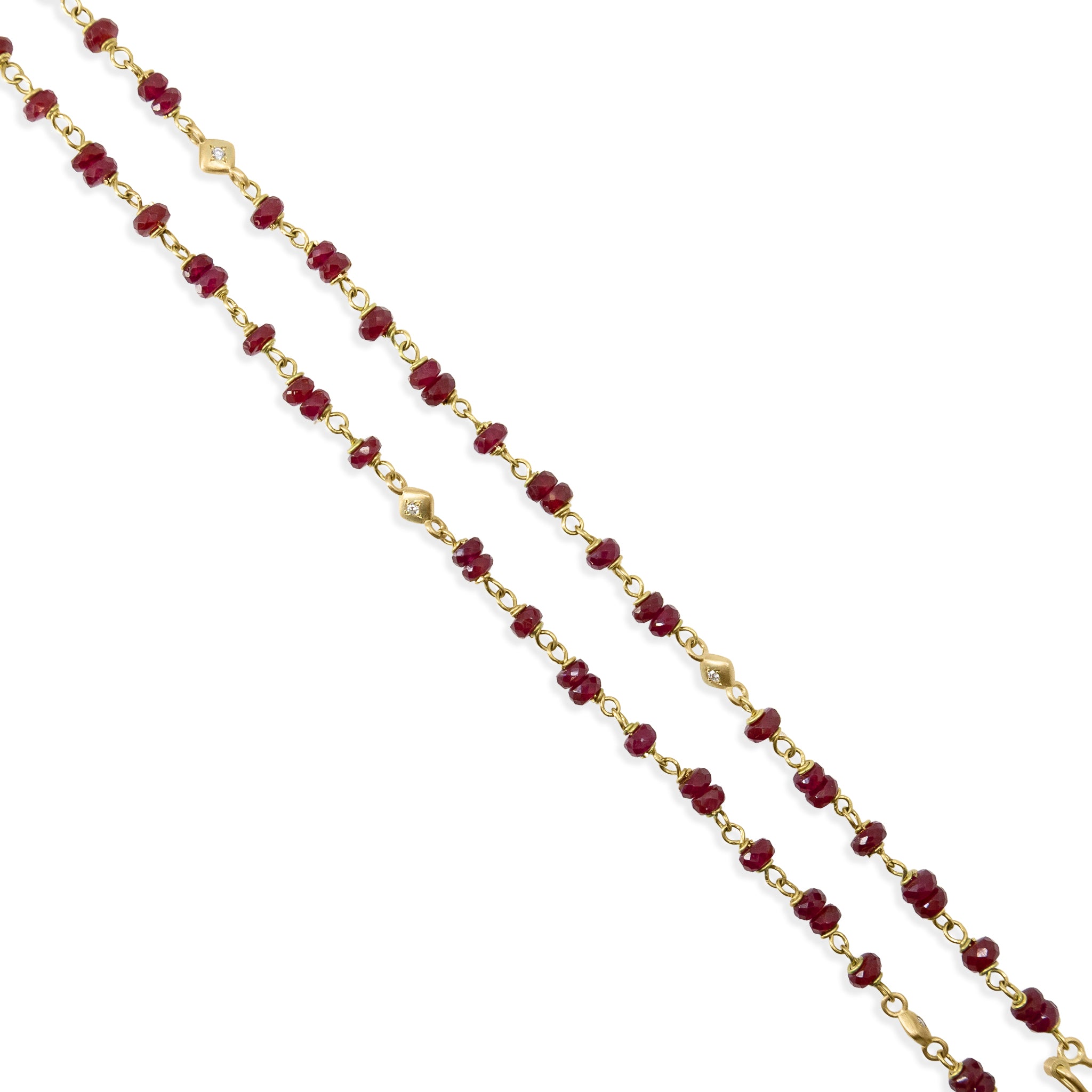 Ruby Beaded Necklace - 16 Inches