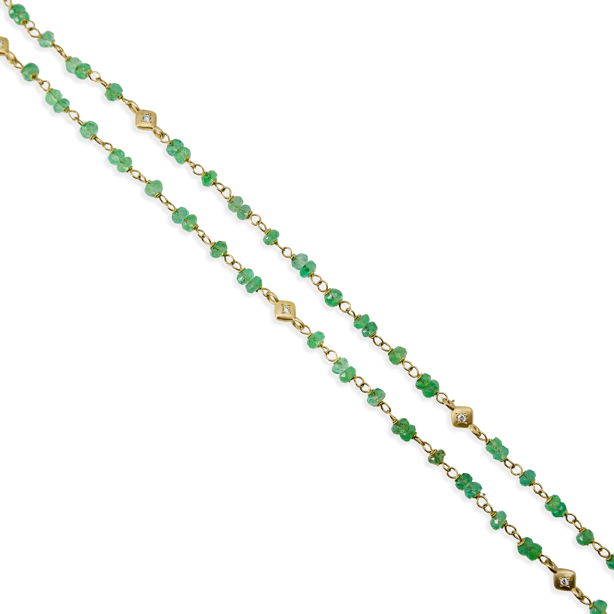 Emerald Beaded Necklace - 16 Inches