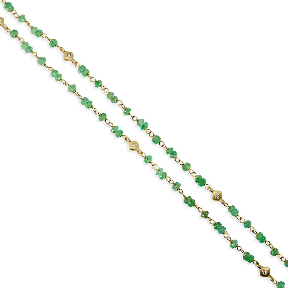 Emerald Beaded Necklace - 16 Inches