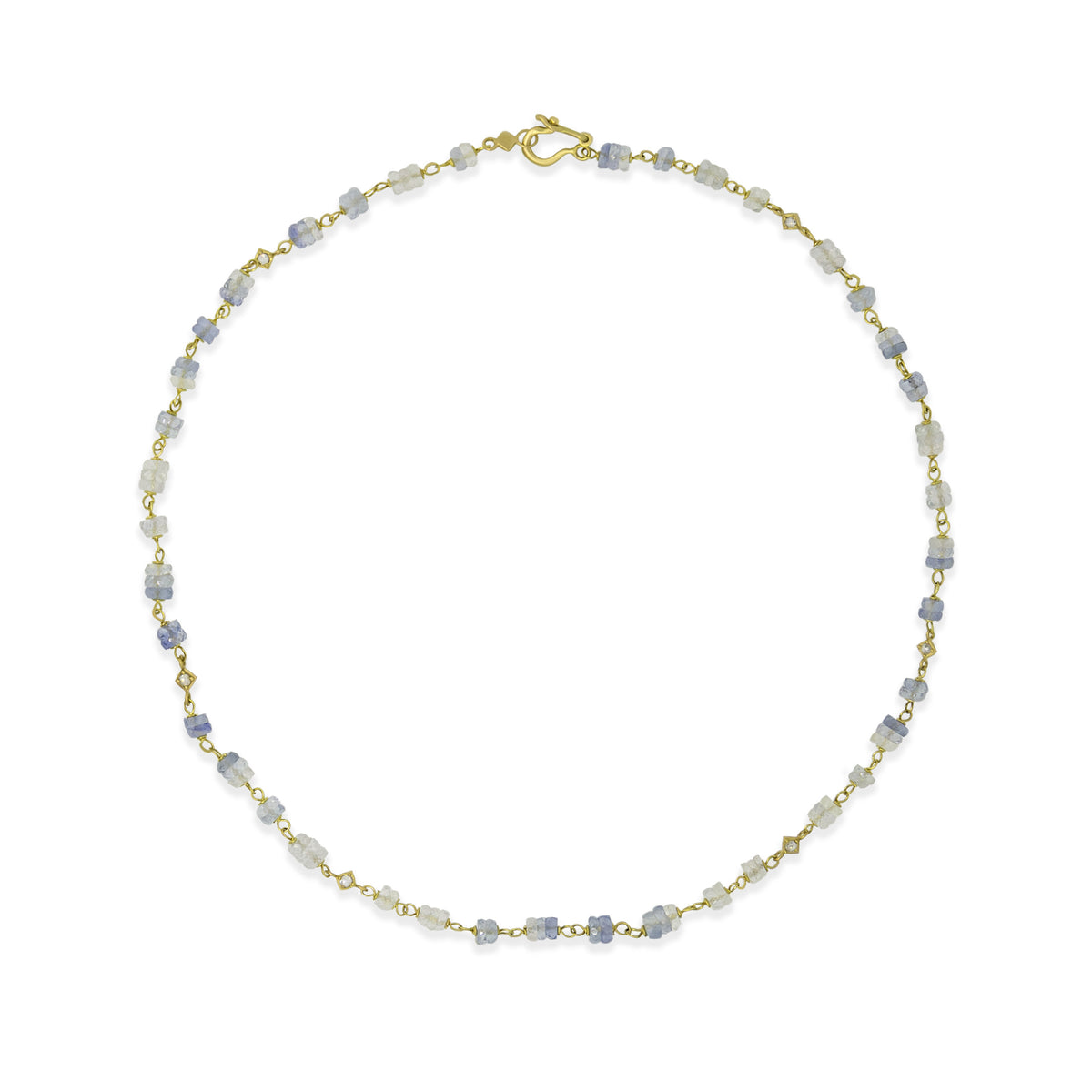 Ombre Sapphire Beaded Necklace - 16 Inches