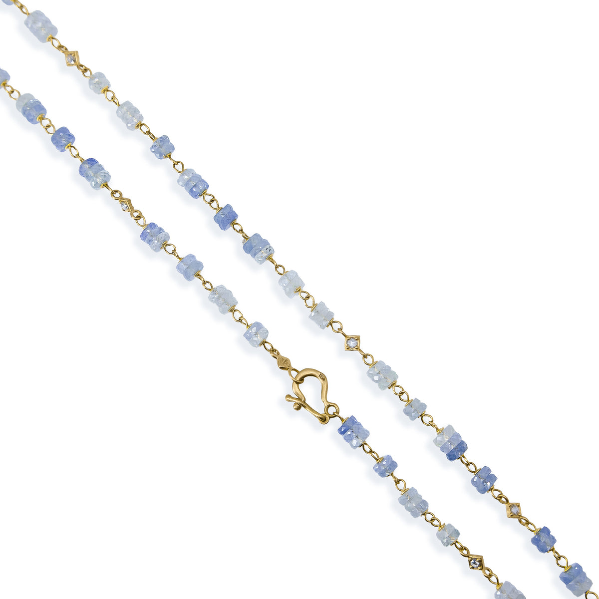 Ombre Sapphire Beaded Necklace - 16 Inches