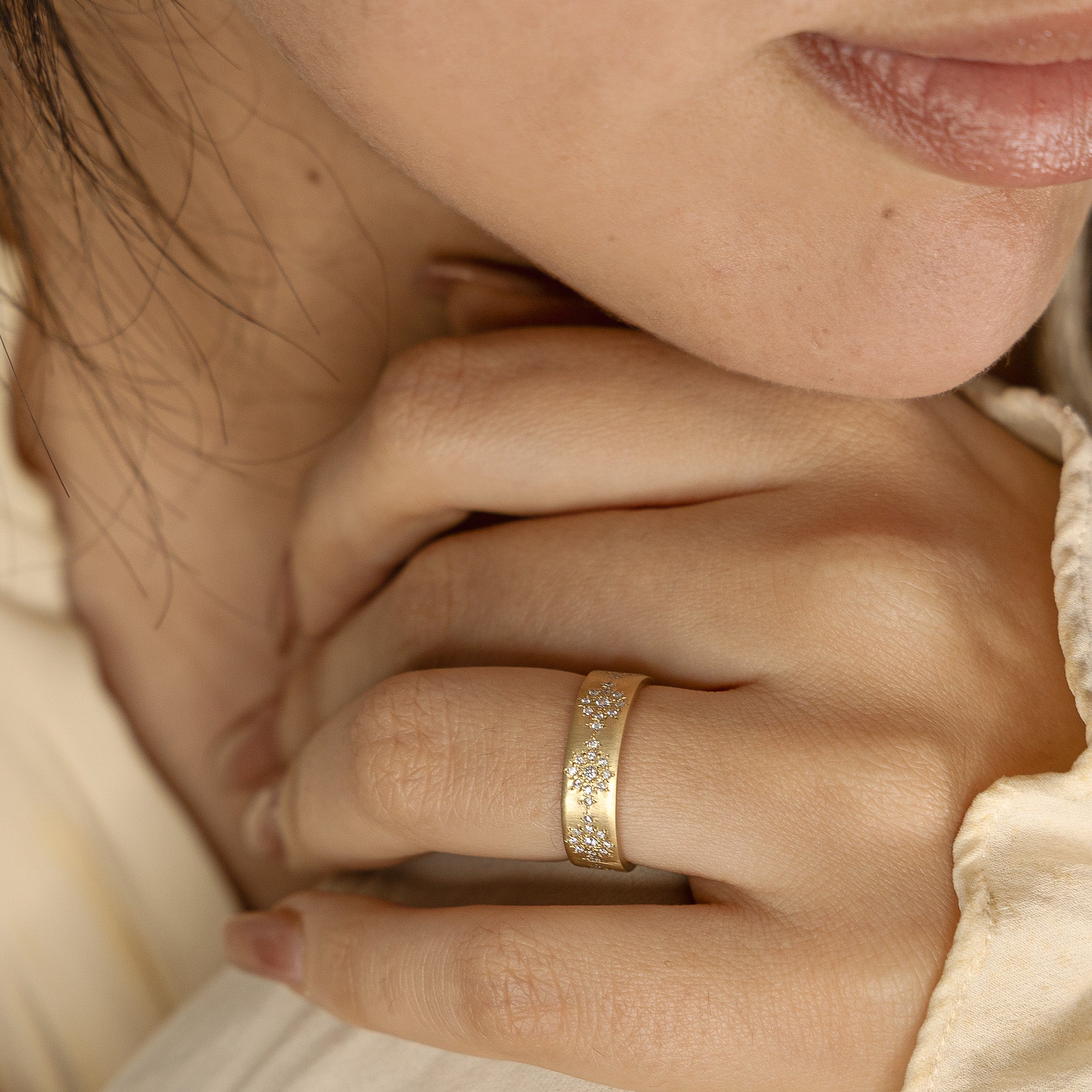 Diamond Shimmer Band in Gold