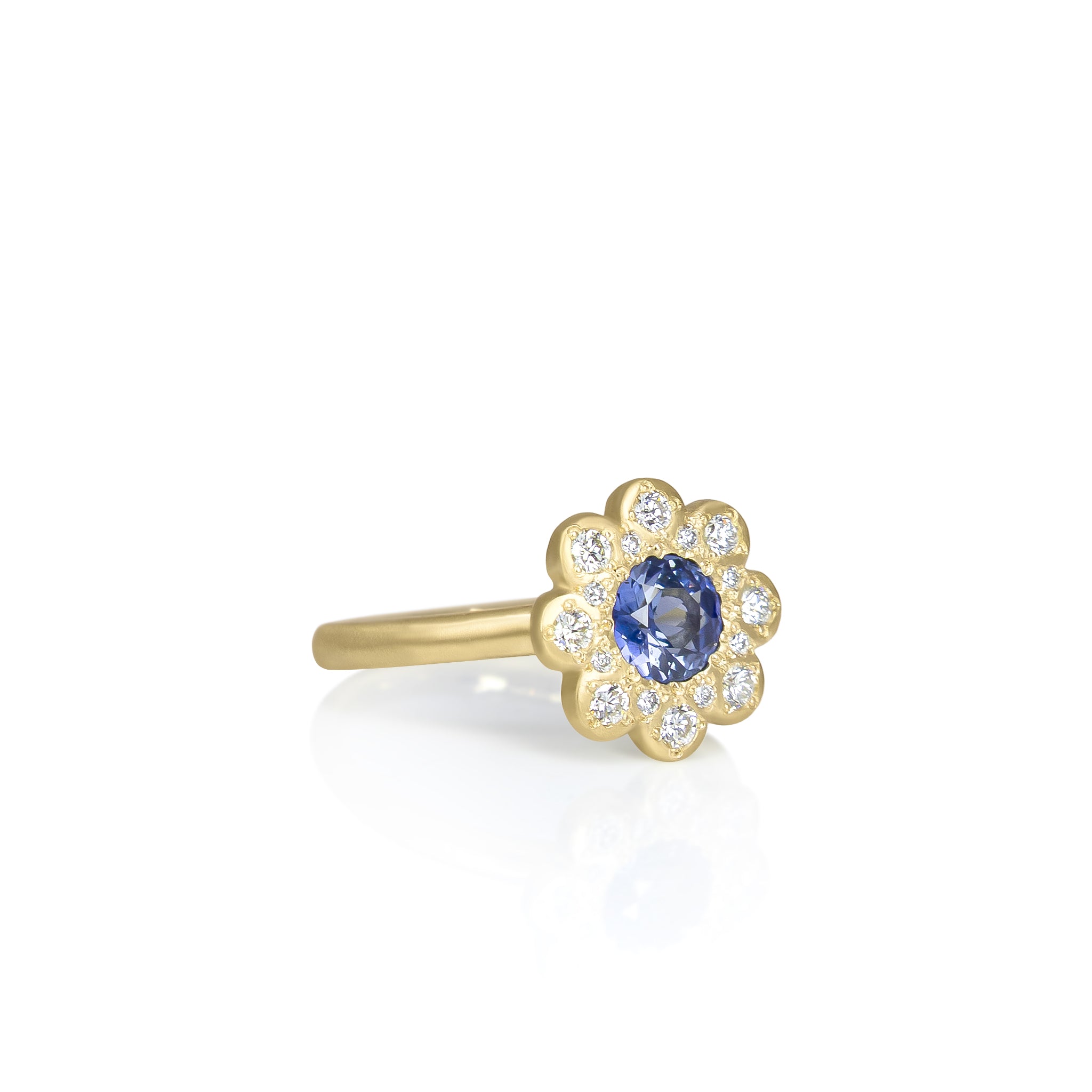 Sapphire Moonflower Ring - .90ct