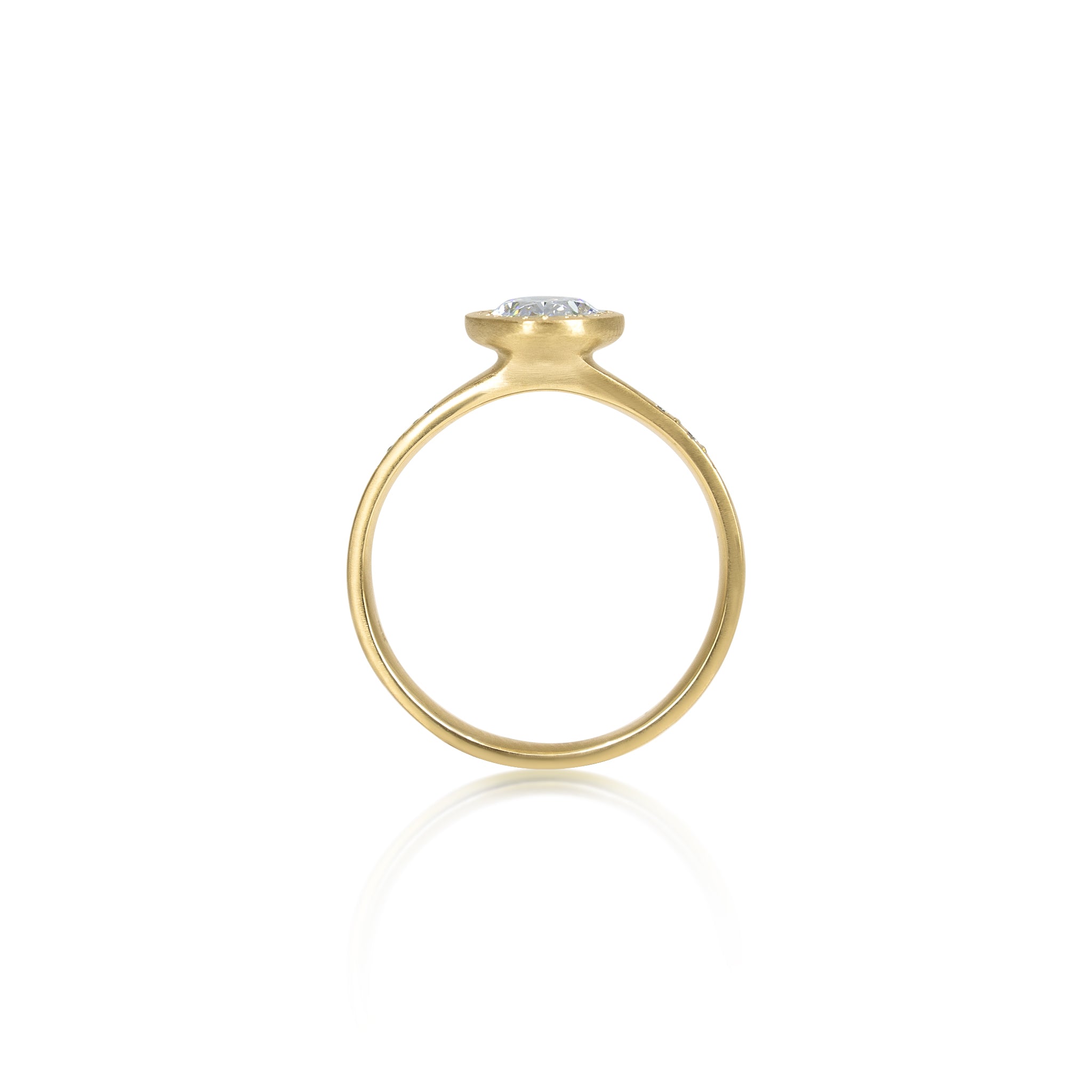 Oval Etched Bezel Ring - 1.00ct