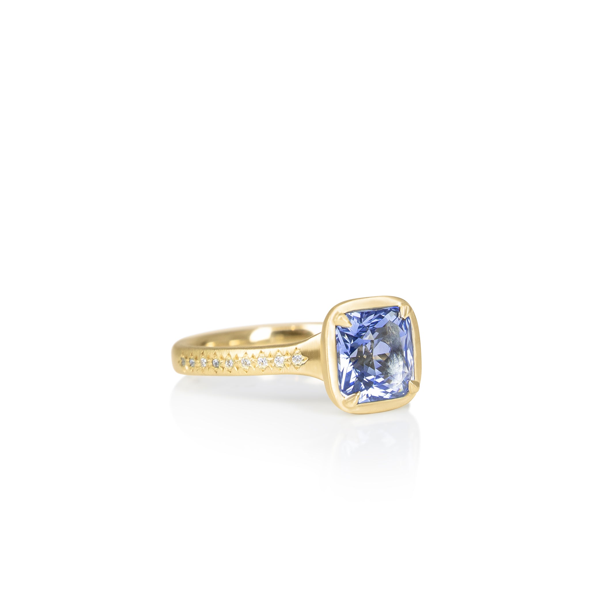 Cushion Sapphire Polaris Ring