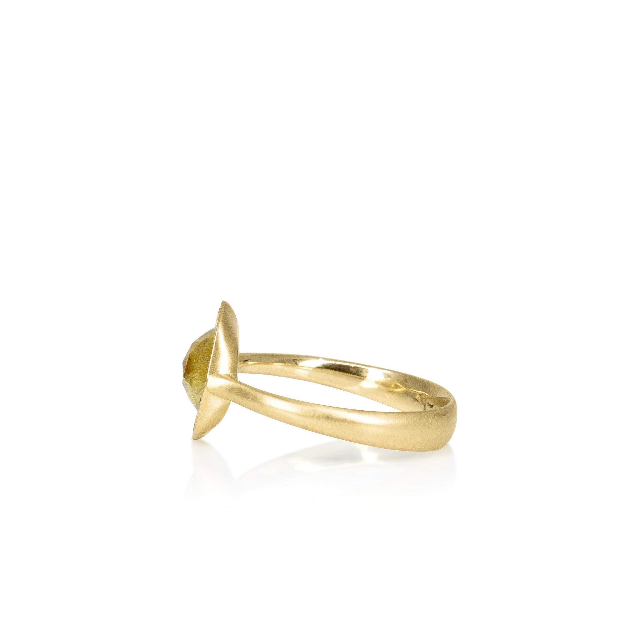 Yellow Orange Diamond Rose Cut Ring