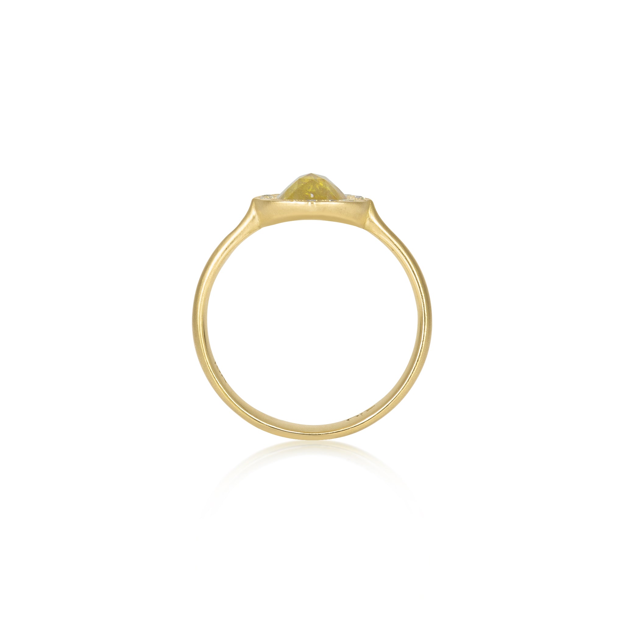 Yellow Orange Diamond Rose Cut Ring