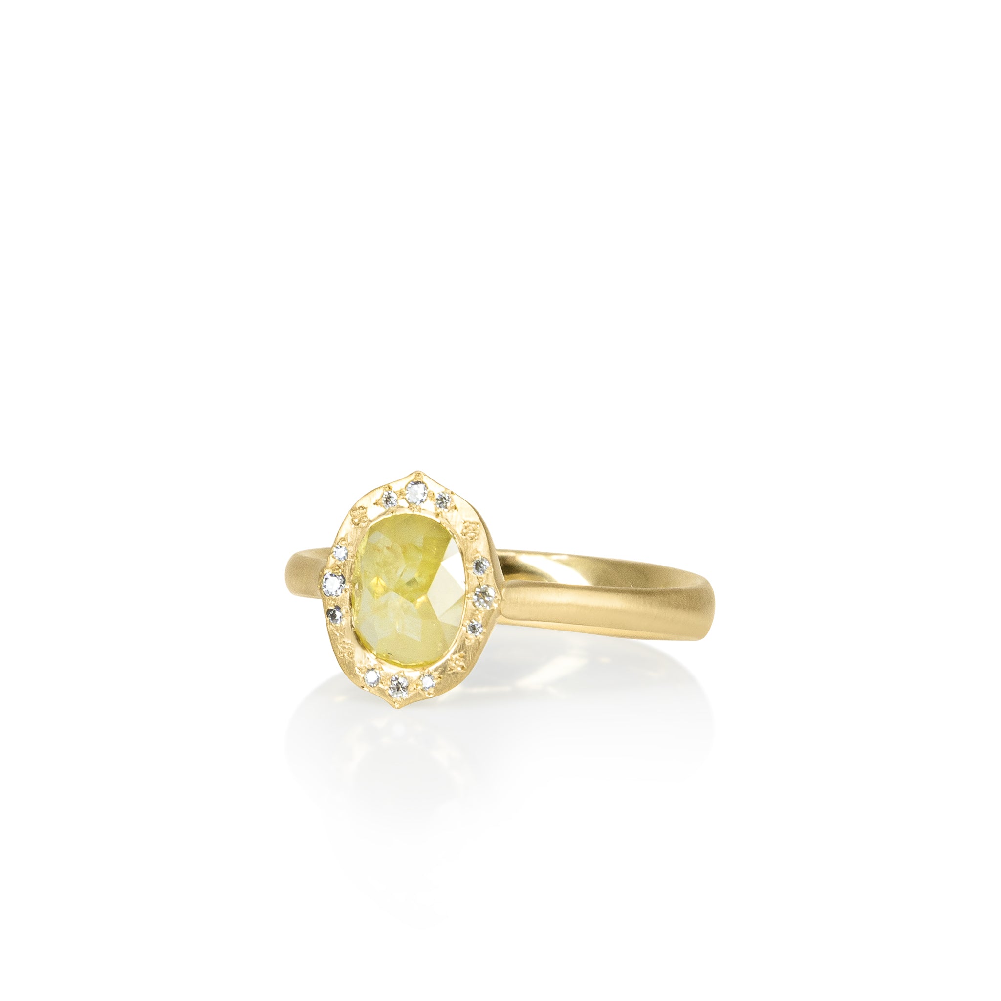 Yellow Diamond Rose Cut Ring