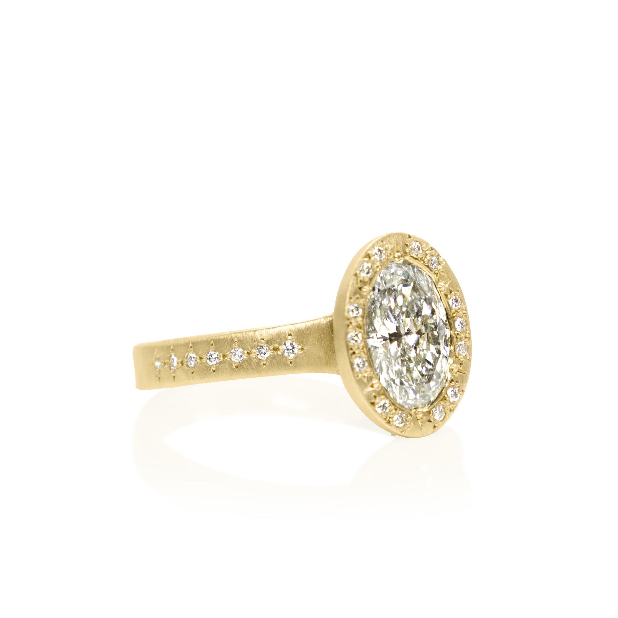 Woven Halo Oval Ring