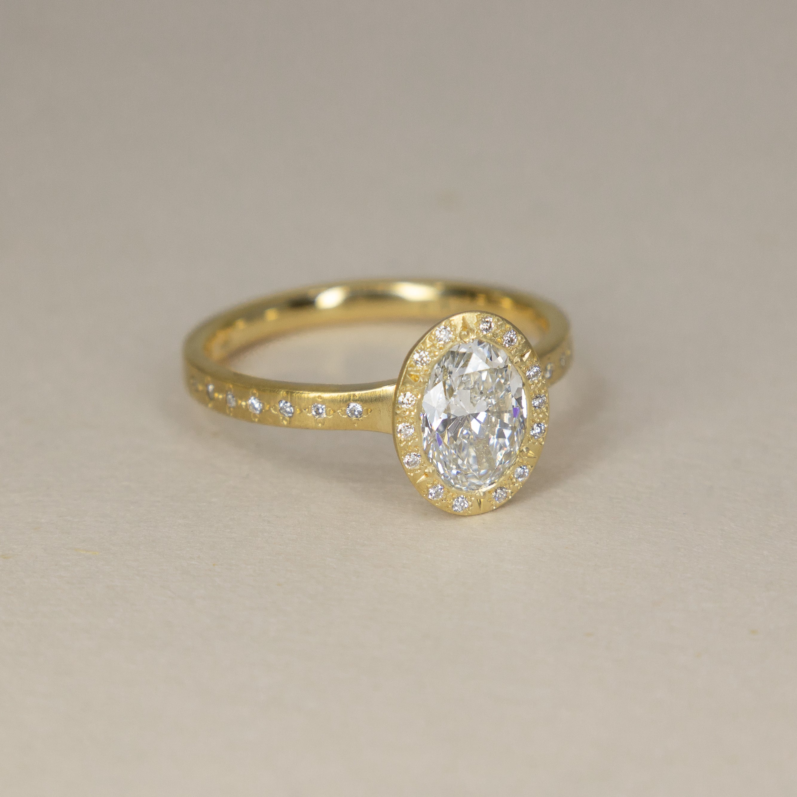 Oval Woven Halo Ring - 1.01ct