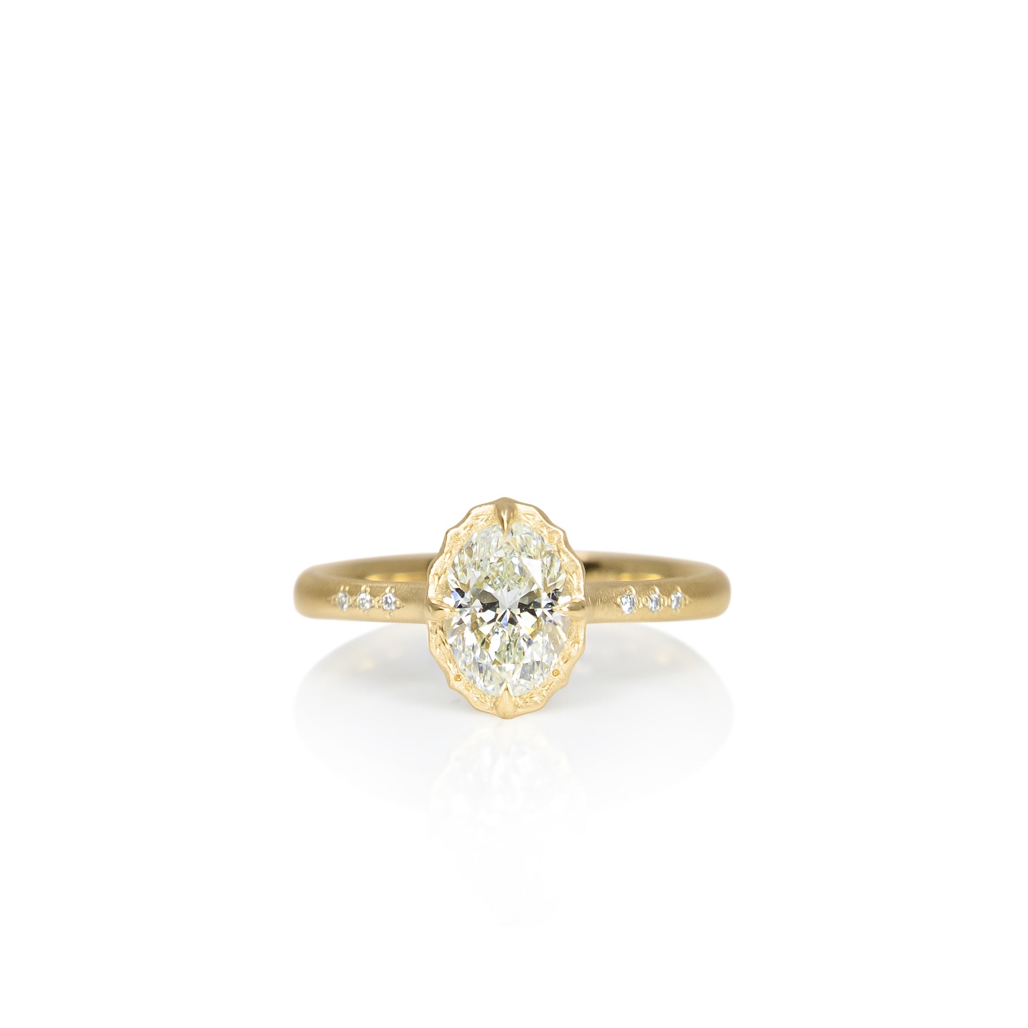 Oval Lotus Diamond Ring