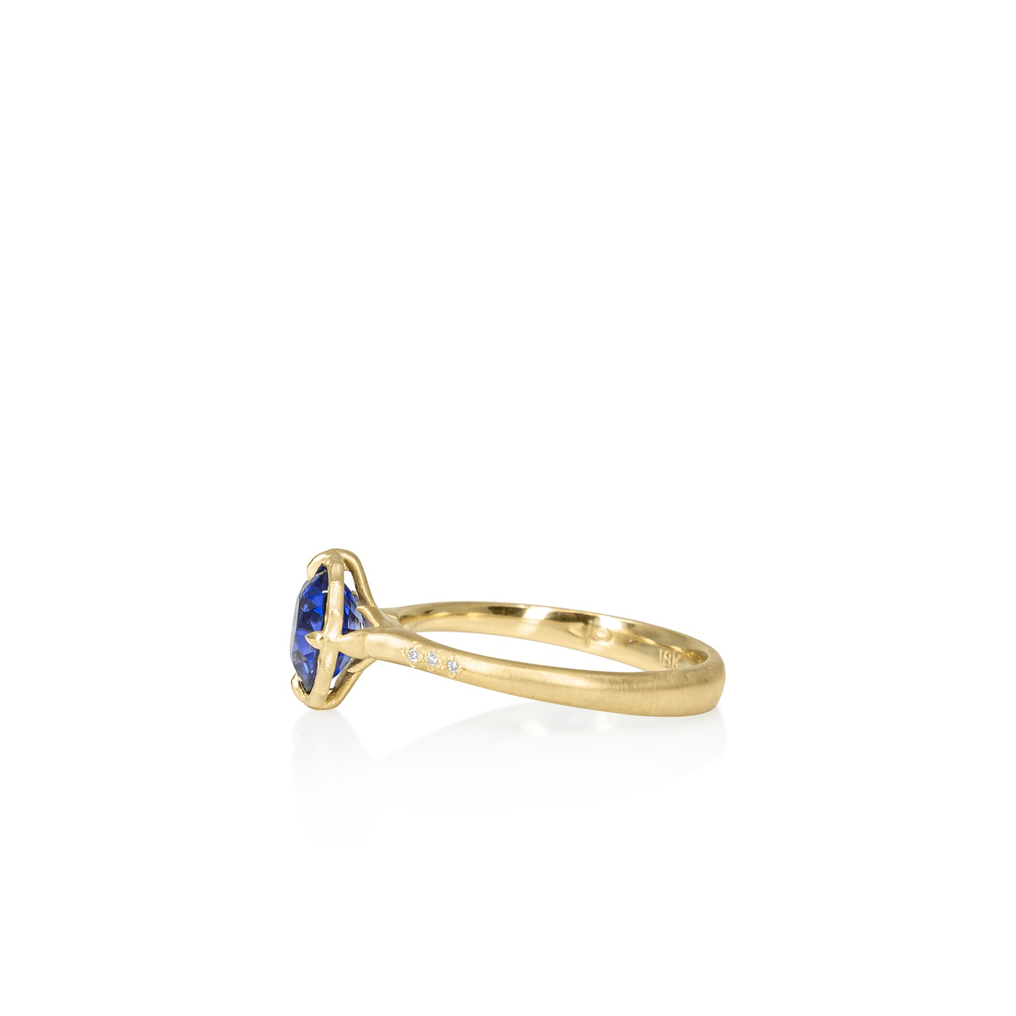 Oval Sapphire Lotus Ring