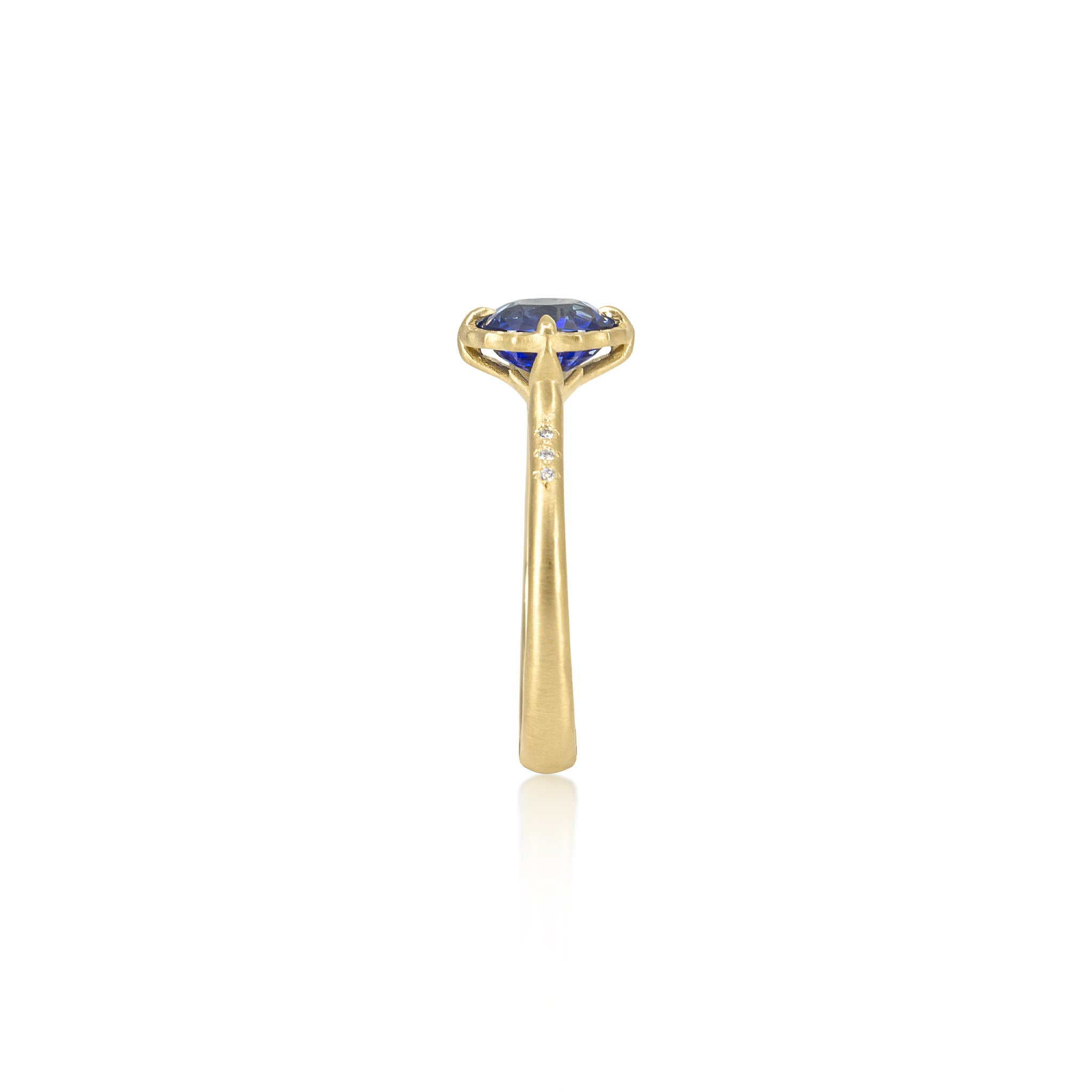 Oval Sapphire Lotus Ring