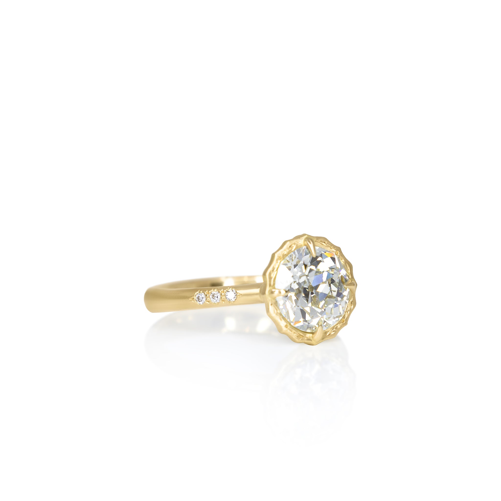 Old European Lotus Ring - 2.08ct