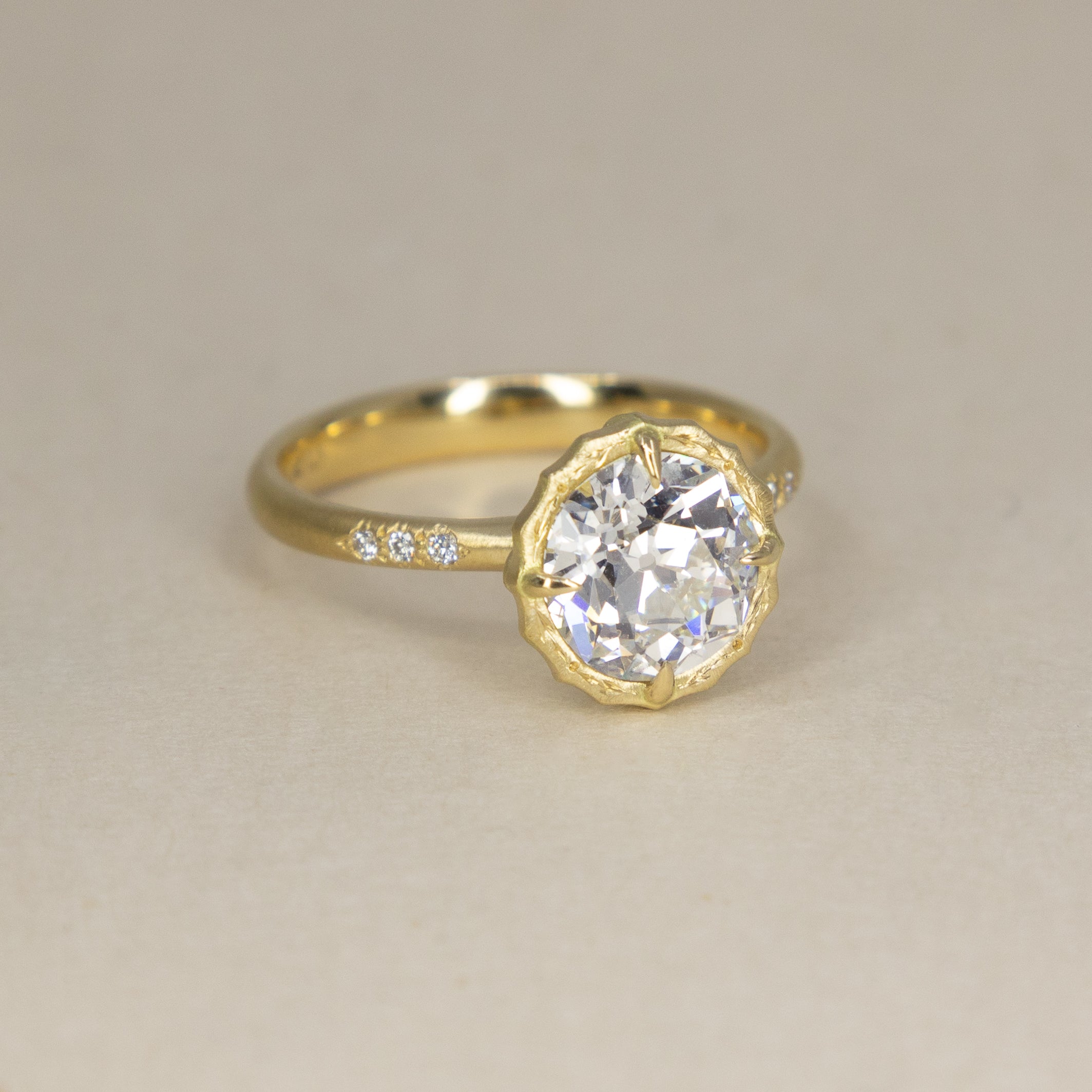 Old European Cut Lotus Ring - 2.08ct