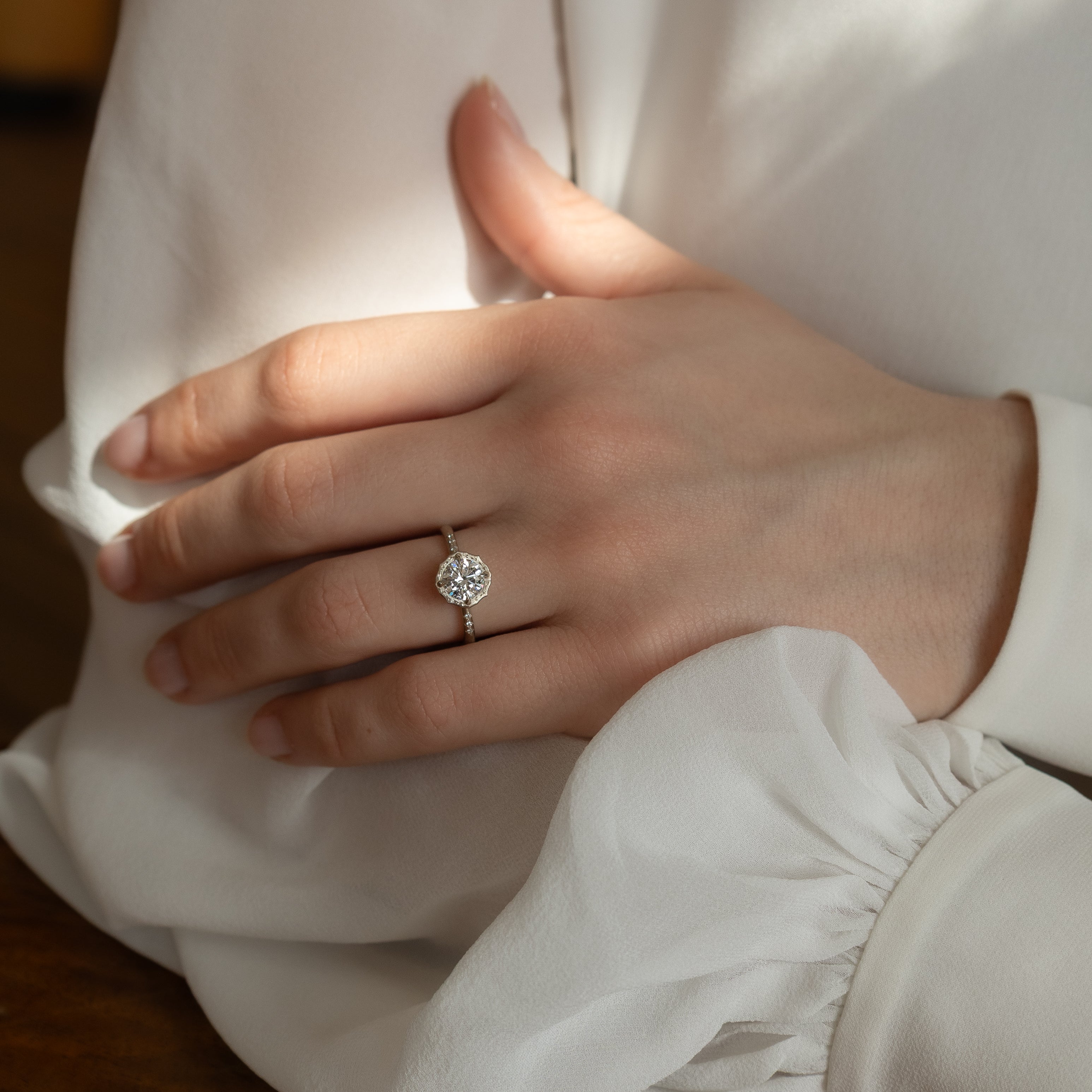 Round Lotus Ring - 1.00ct