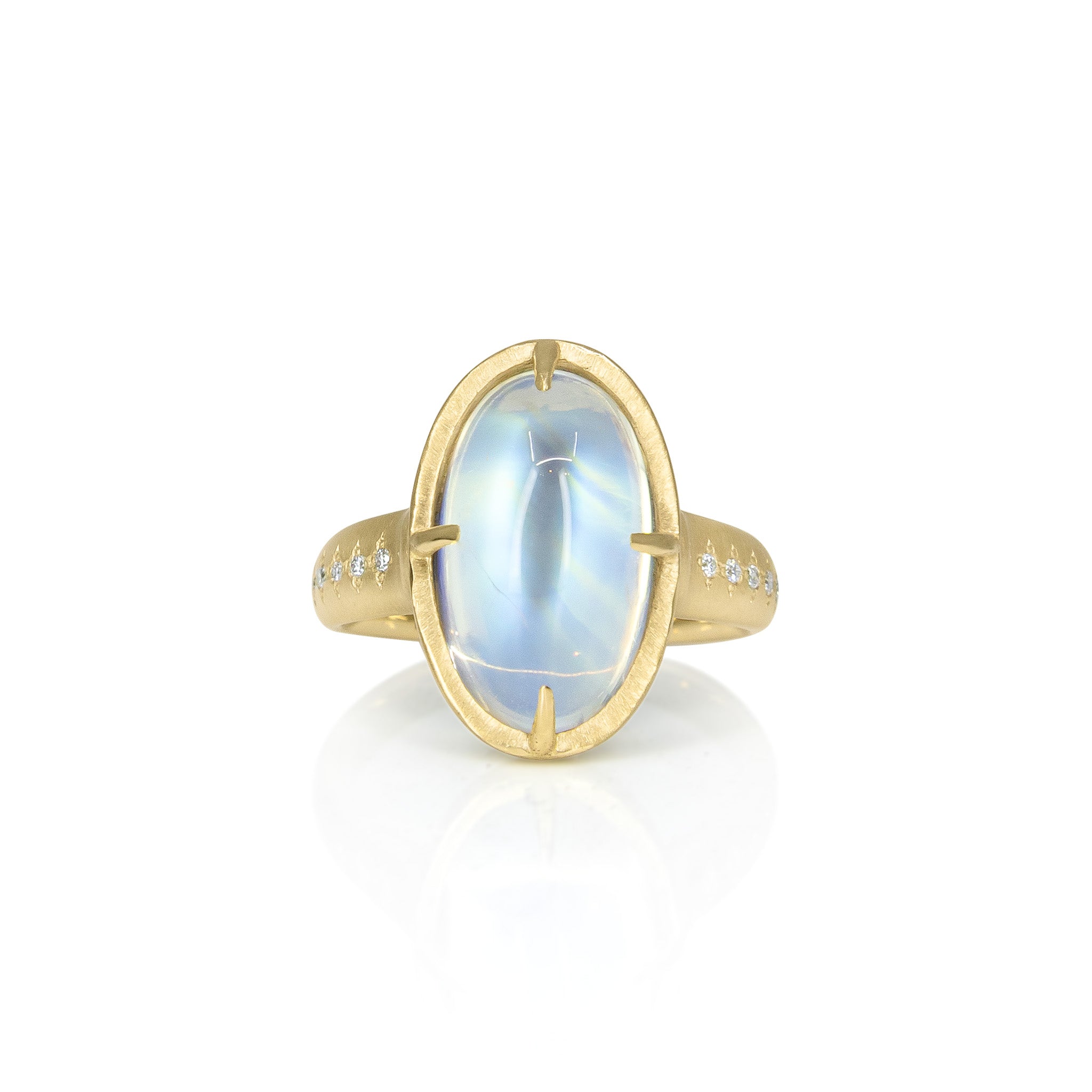 Tapered Oval Moonstone Ring